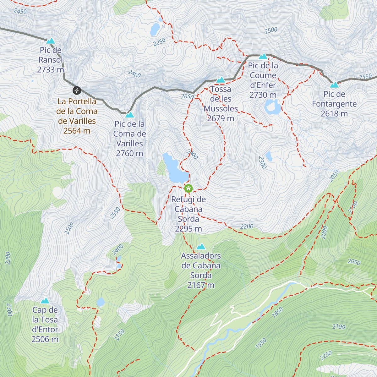 Refugi de Cabana Sorda map
