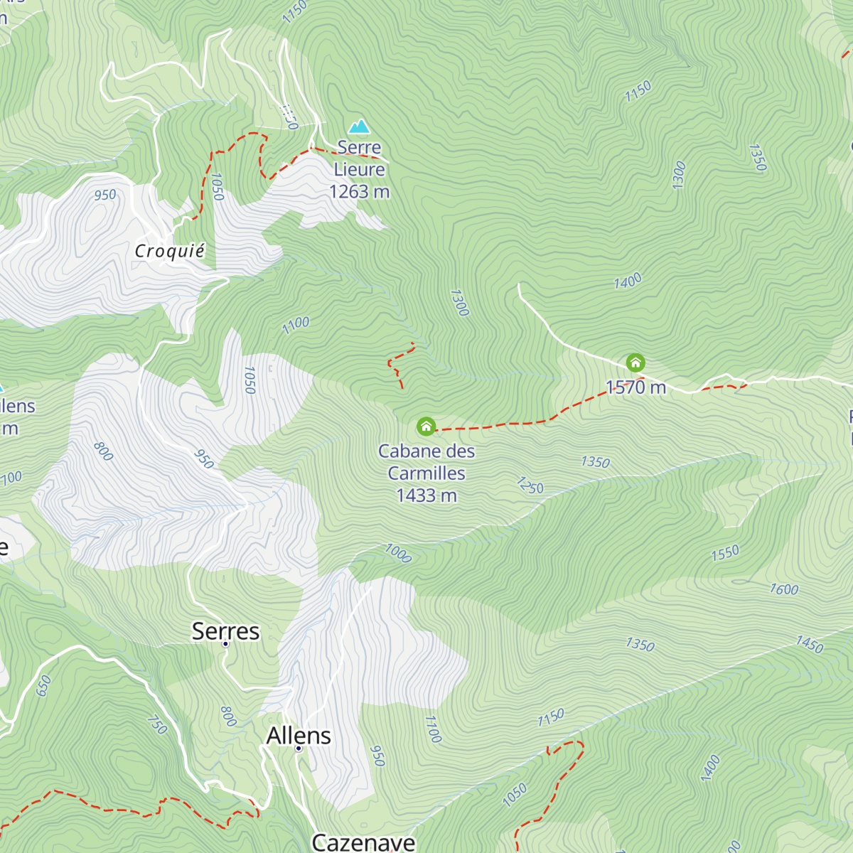 Cabane des Carmilles map