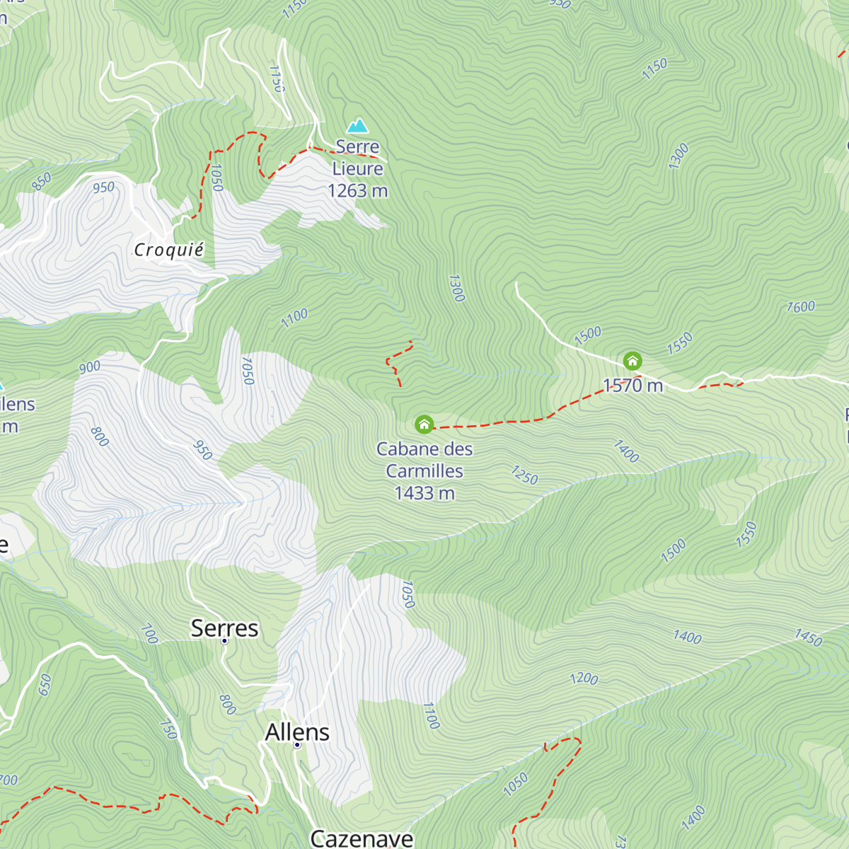 Cabane des Carmilles map