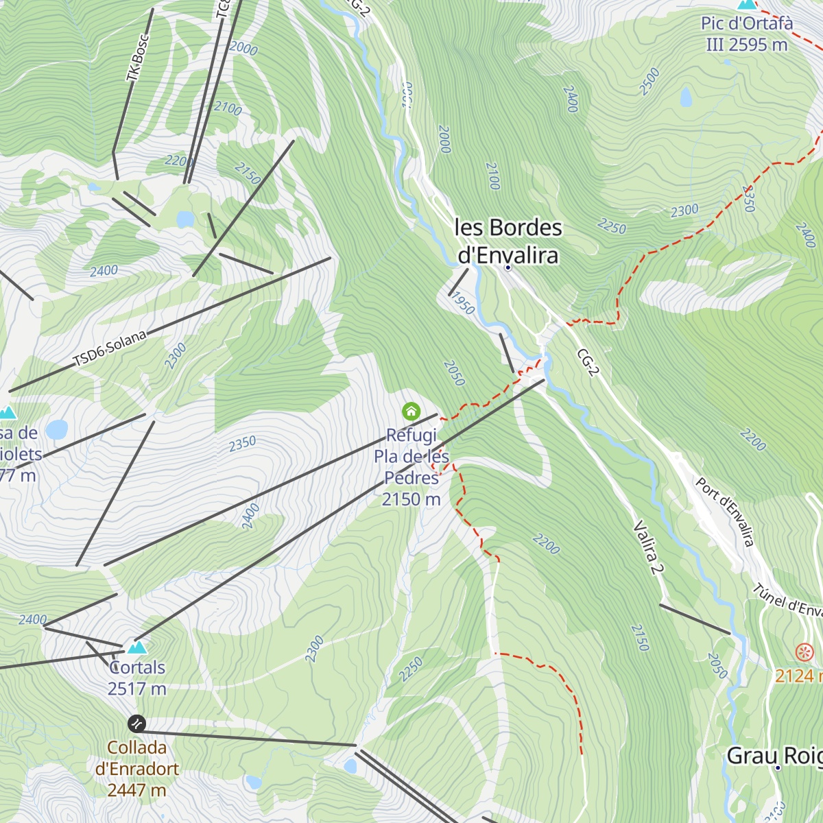 Refugi Pla de les Pedres map