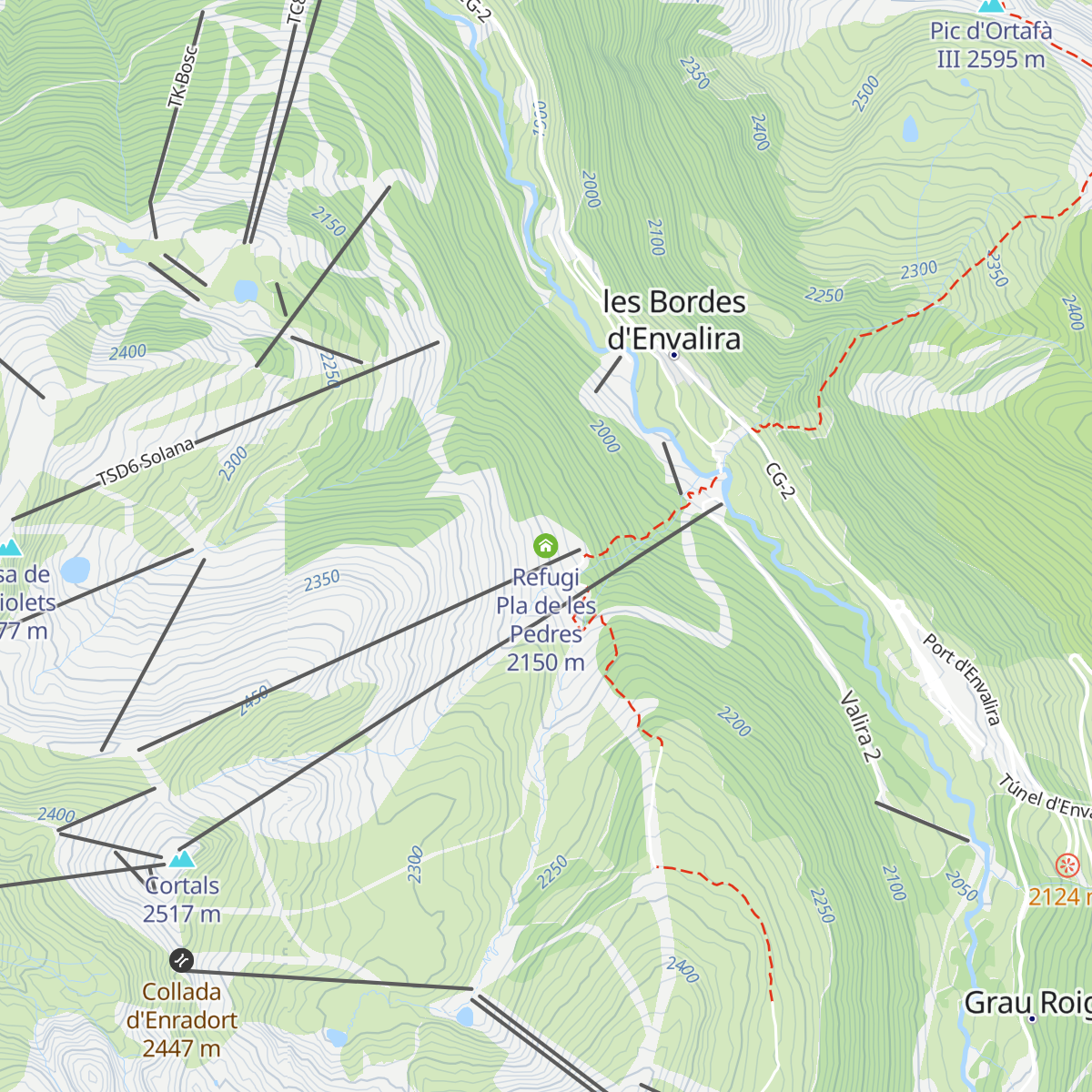 Refugi Pla de les Pedres map