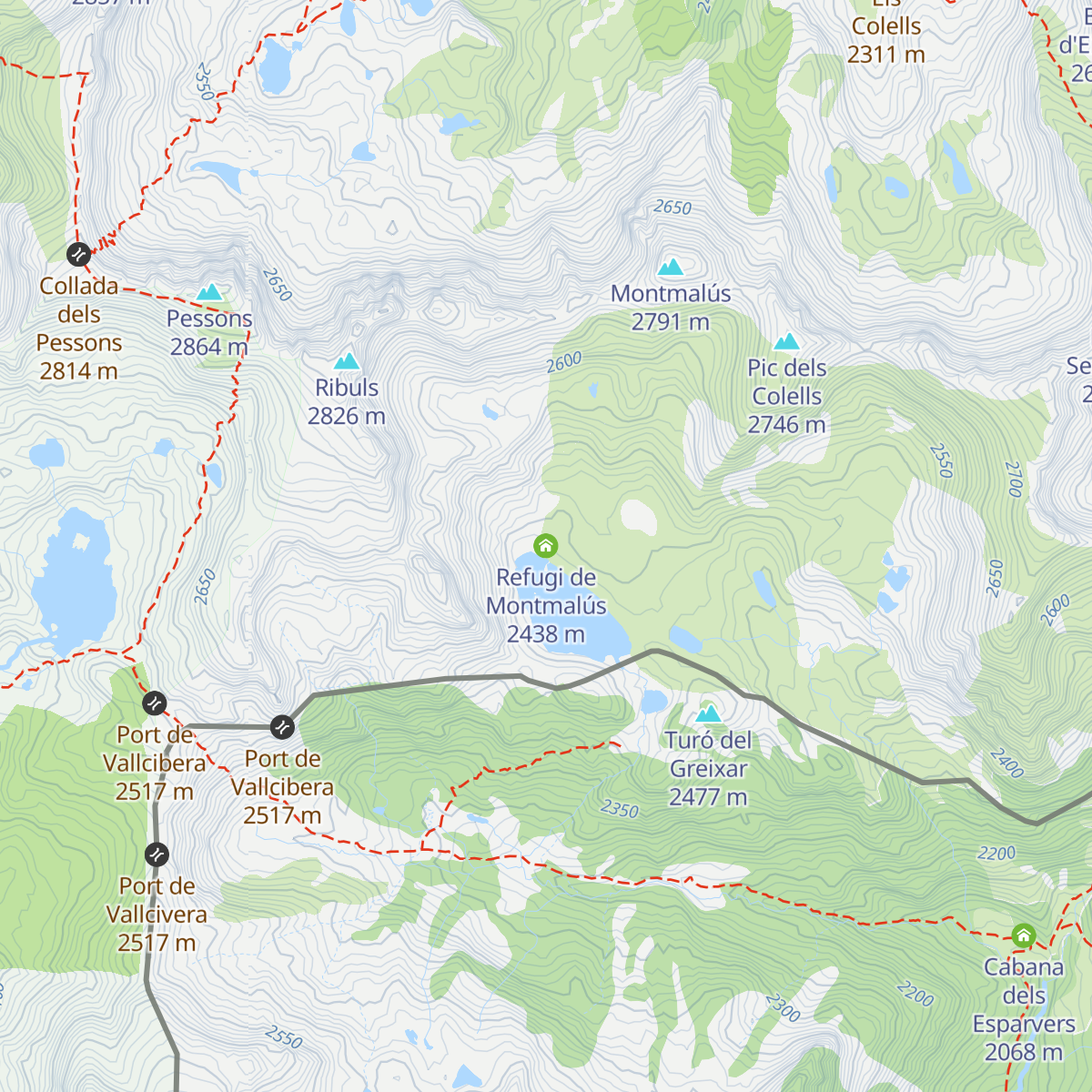 Refugi de Montmalús map