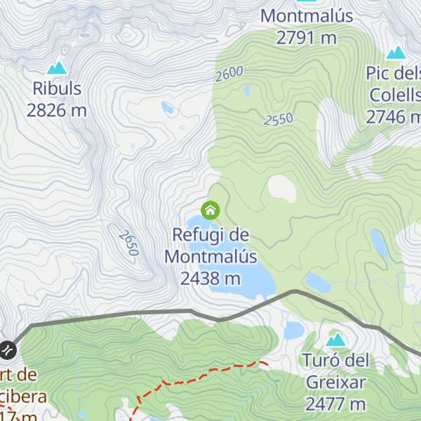 Map of Refugi de Montmalús