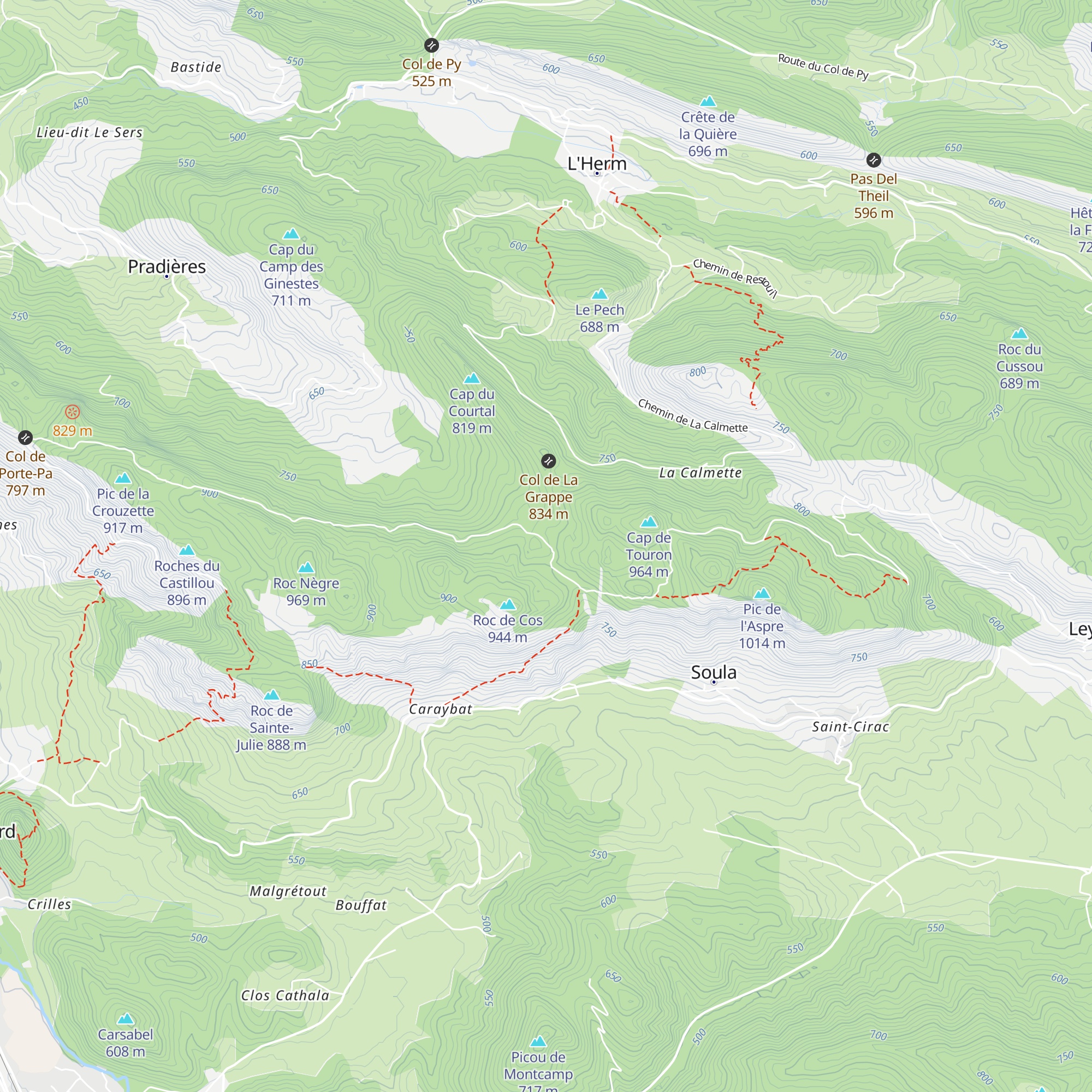Cabane forestiere du Pech de Foix - Barguillere map