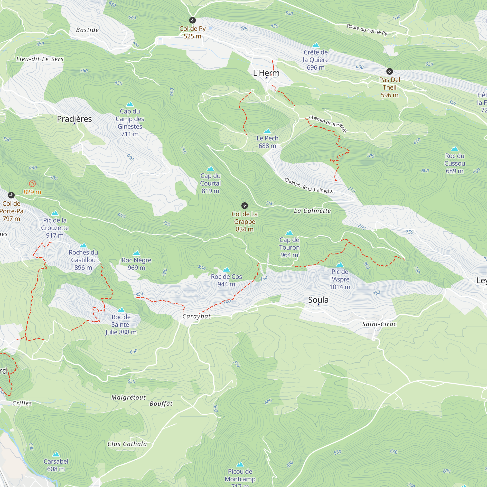 Cabane forestiere du Pech de Foix - Barguillere map