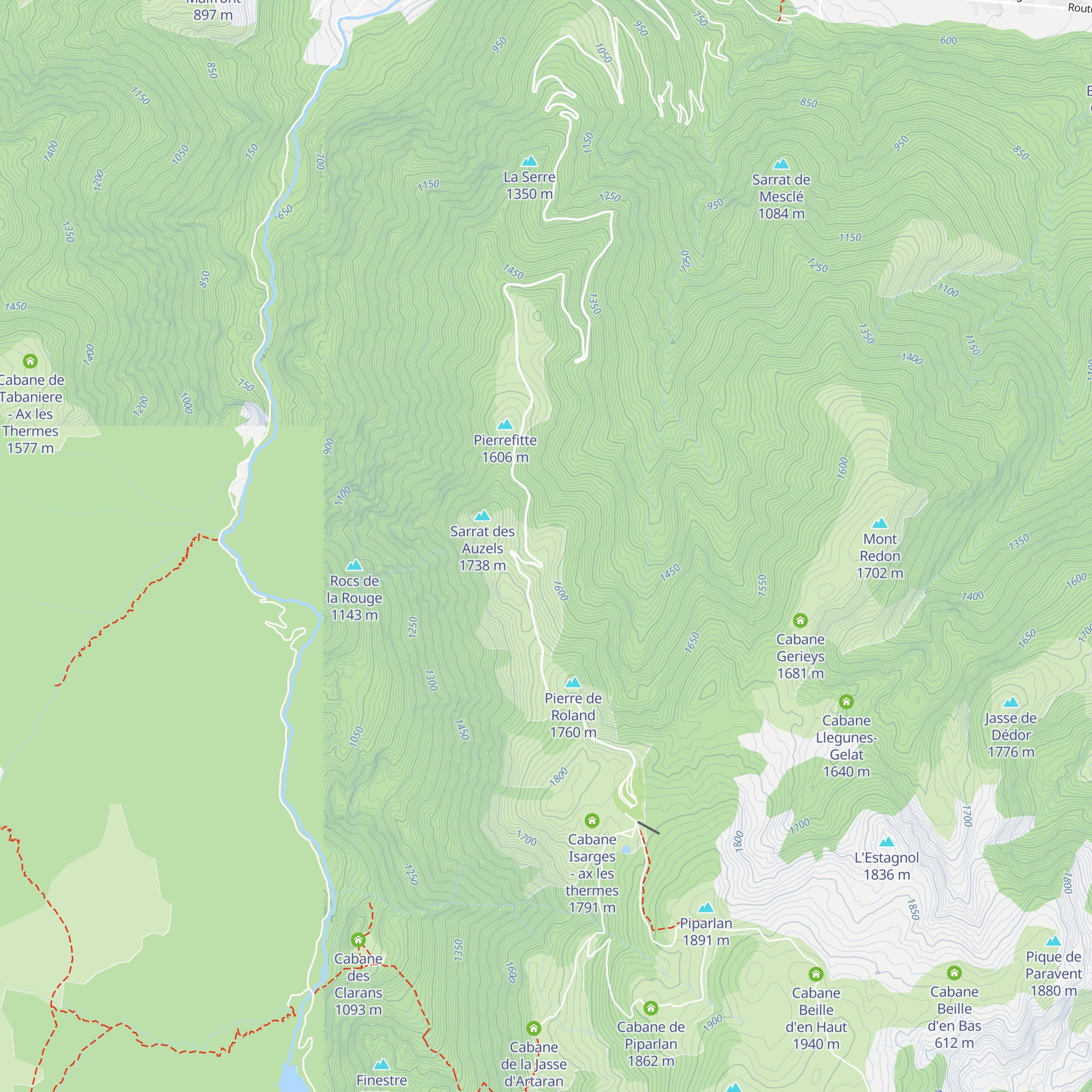Cabane Mounegou - ax les thermes map