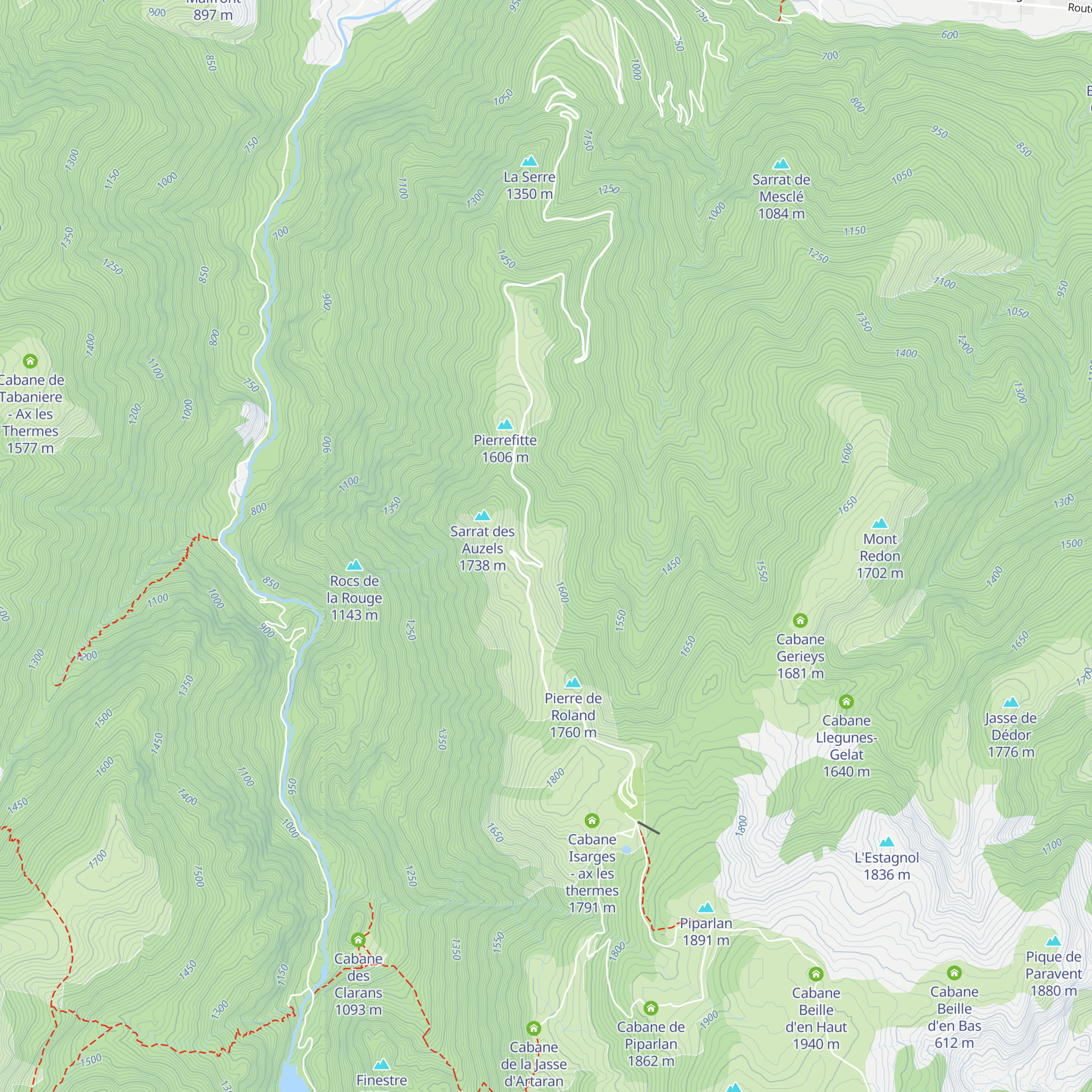 Cabane Mounegou - ax les thermes map