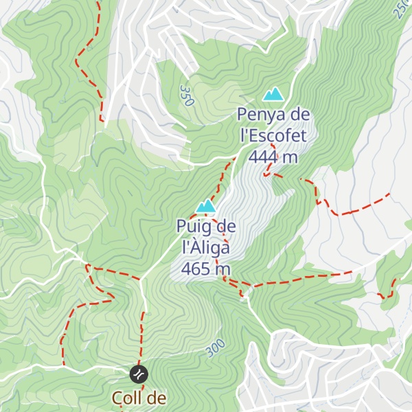 Map of Puig de l'Àliga