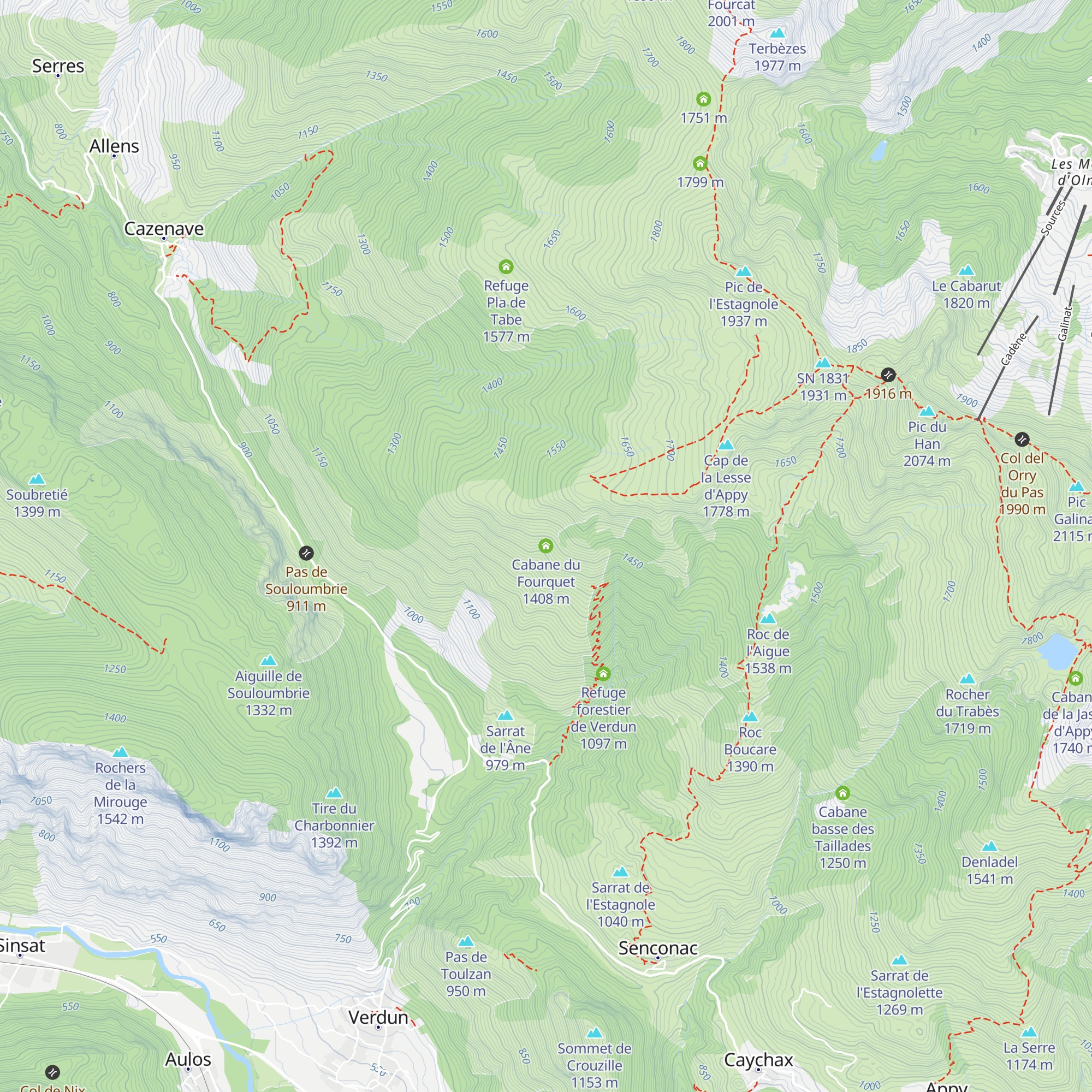 Cabane du Fourquet map