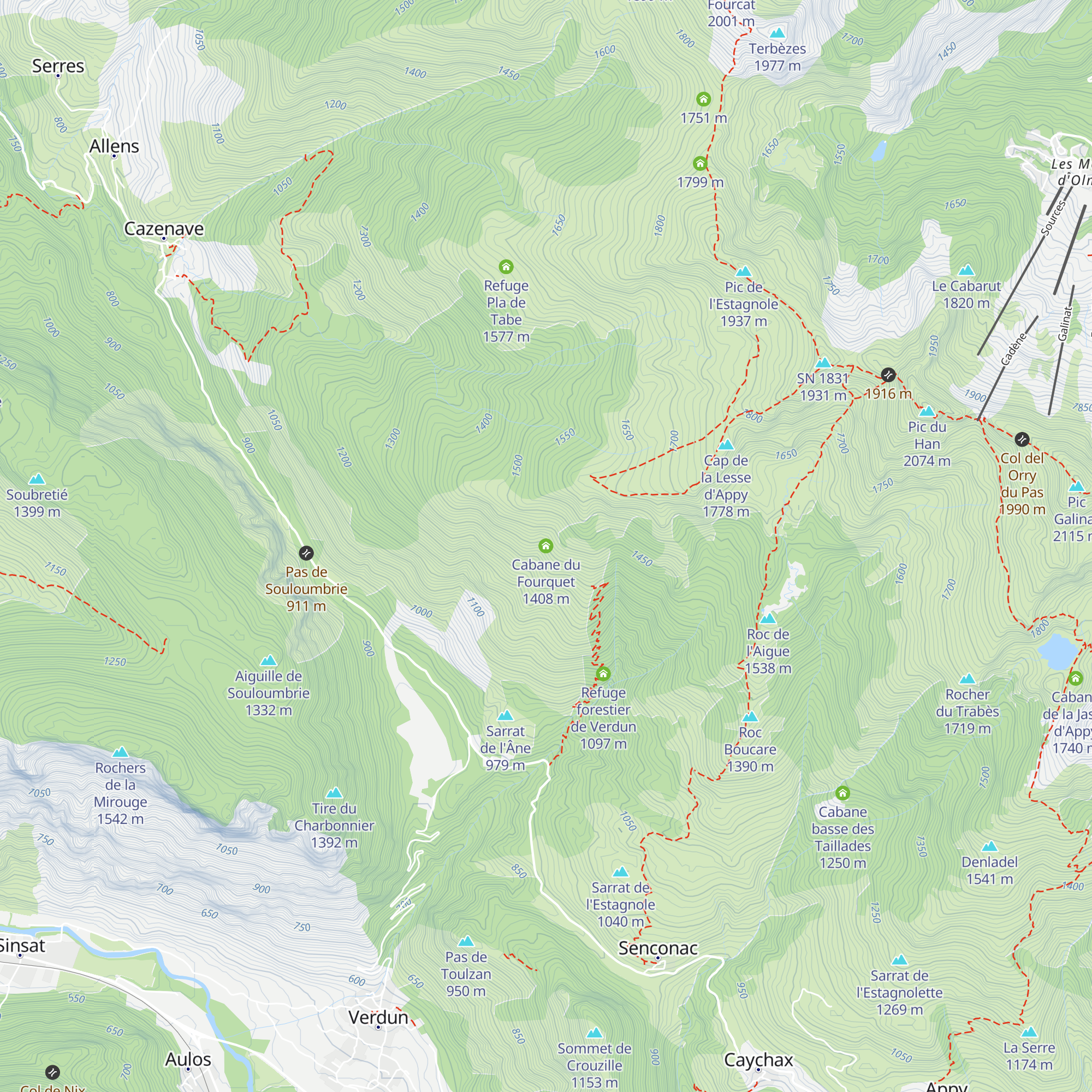 Cabane du Fourquet map
