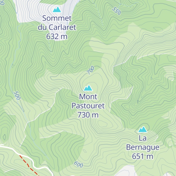 Map of Mont Pastouret