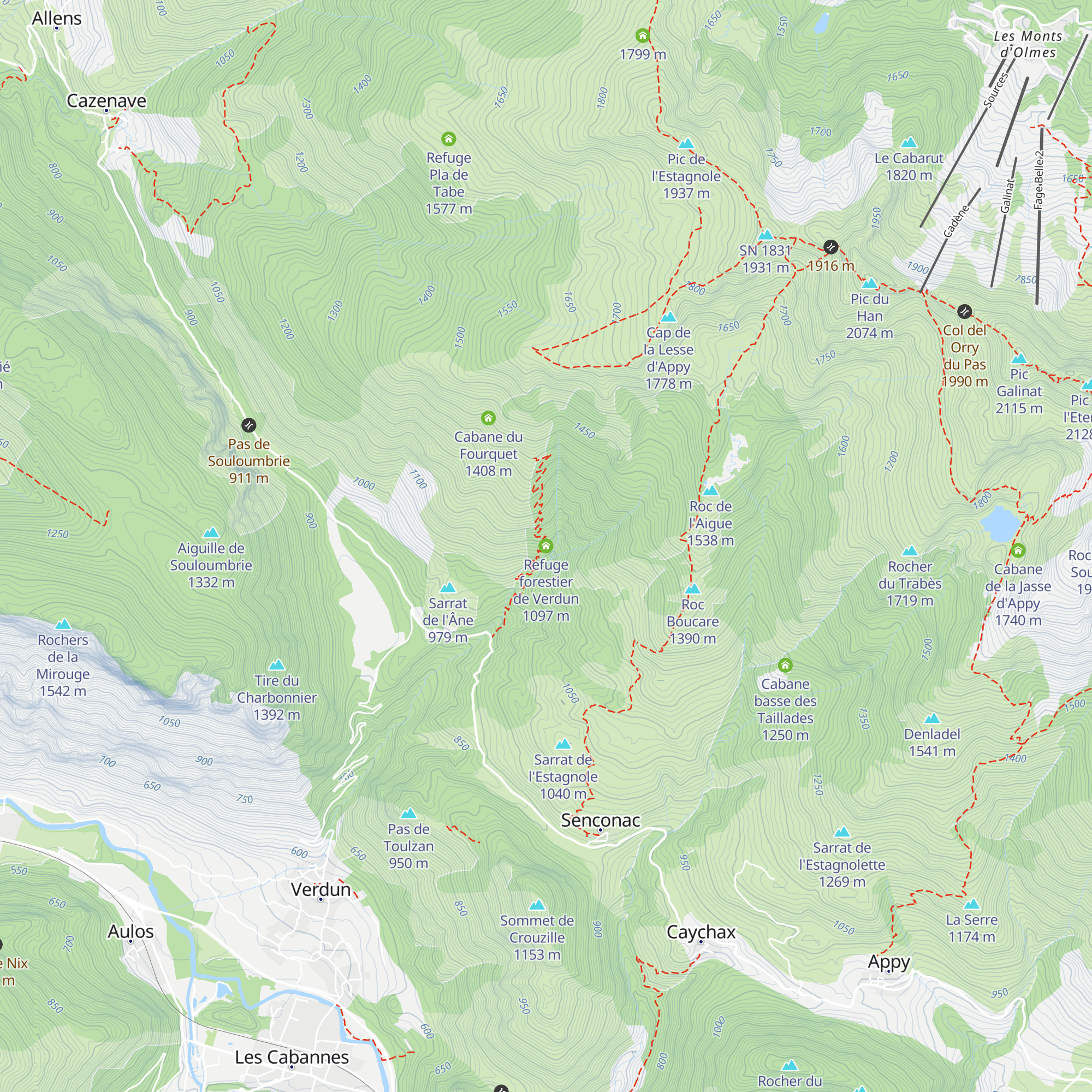 Refuge forestier de Verdun map