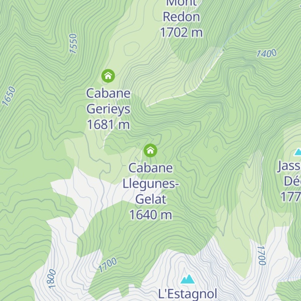 Map of Cabane Llegunes-Gelat