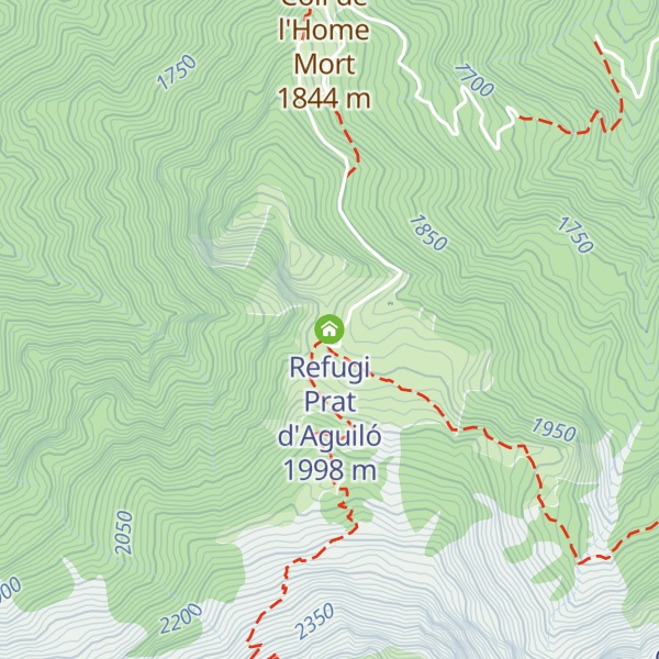 Map of Refugi Prat d'Aguiló