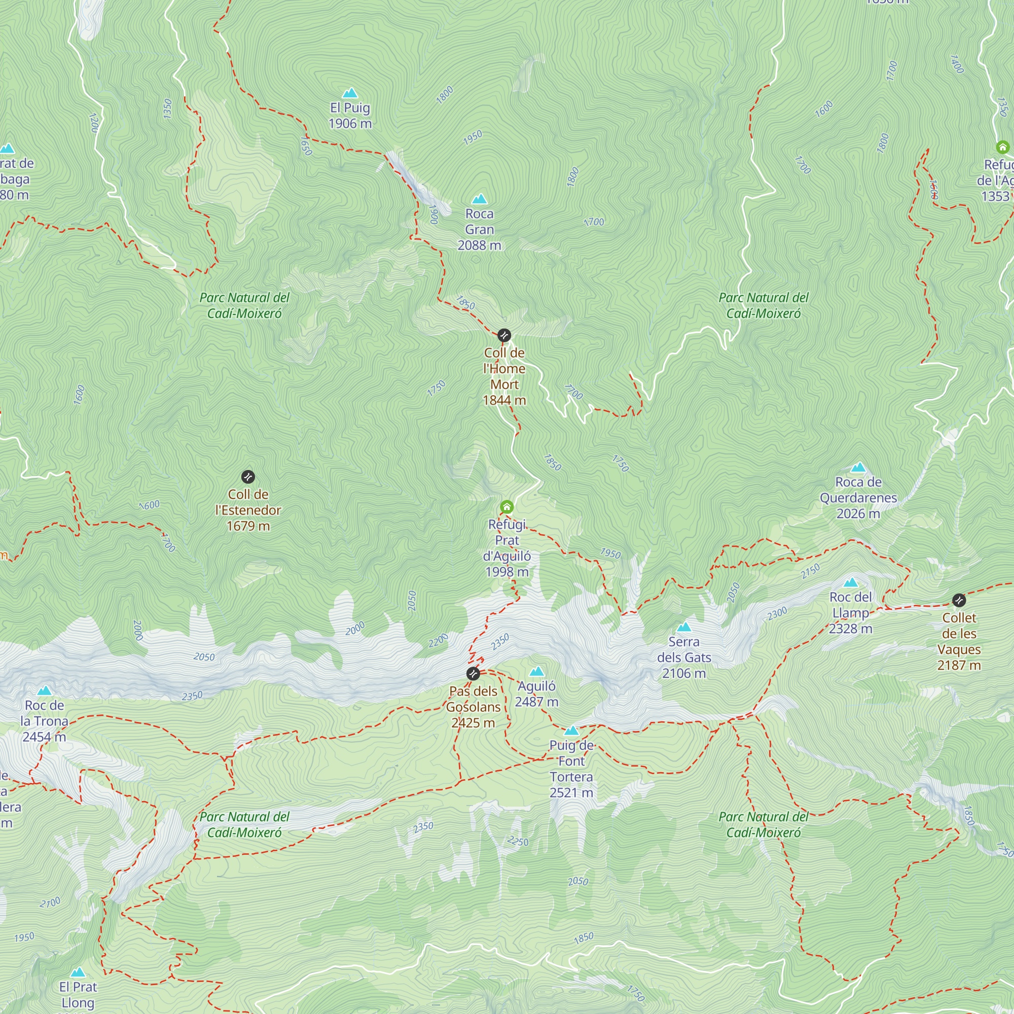 Refugi Prat d'Aguiló map