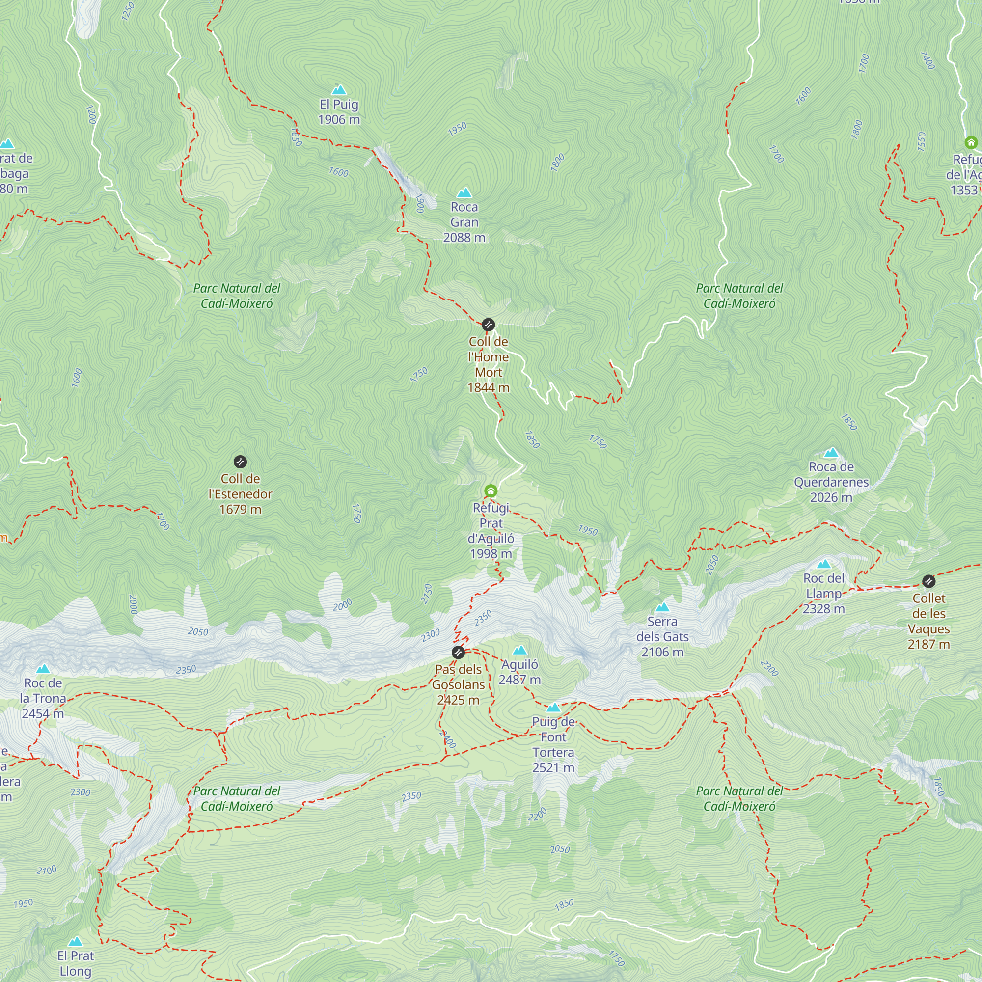 Refugi Prat d'Aguiló map