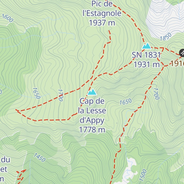 Map of Cap de la Lesse d'Appy