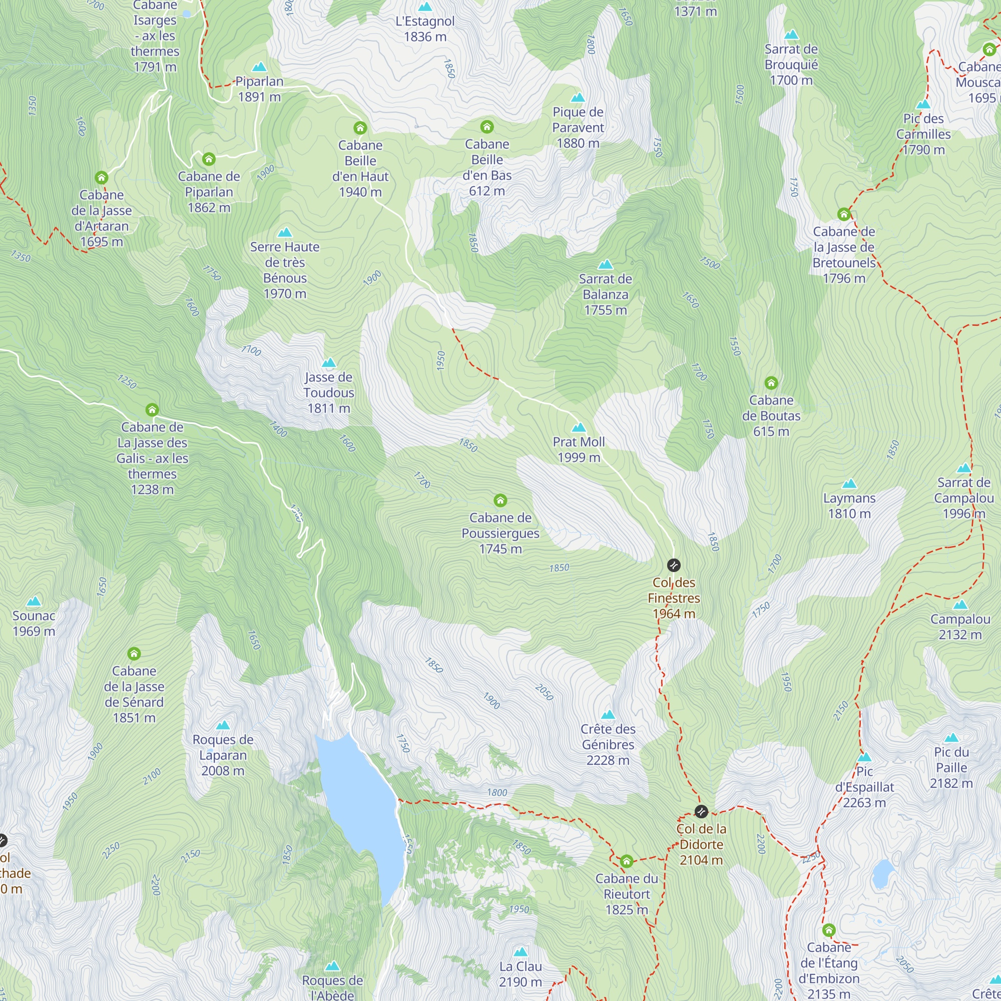 Cabane de Poussiergues map