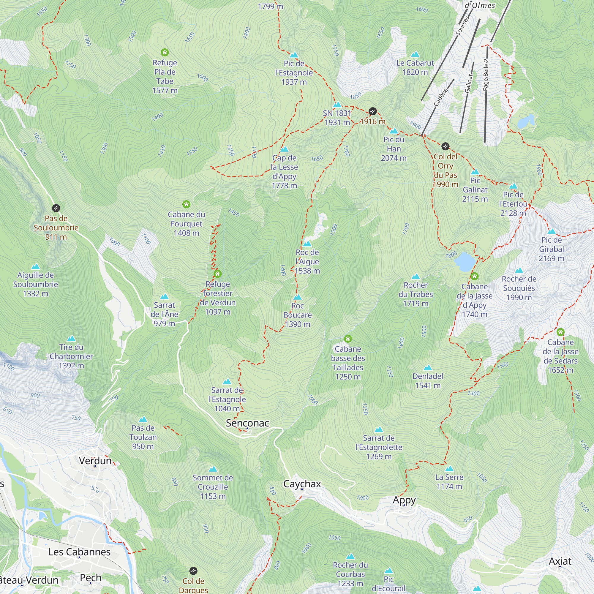 Cabane du Pas de Crabe map