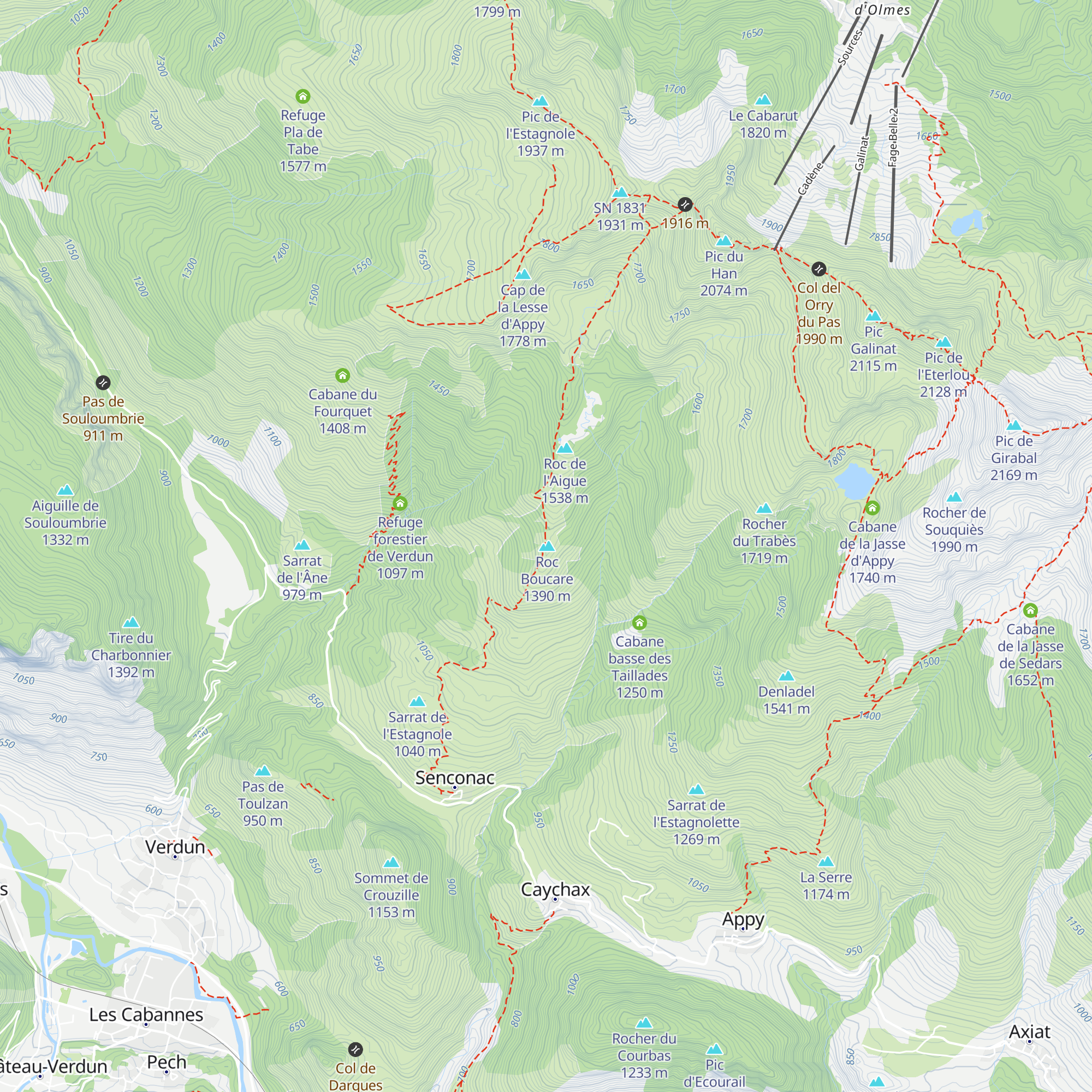 Cabane du Pas de Crabe map