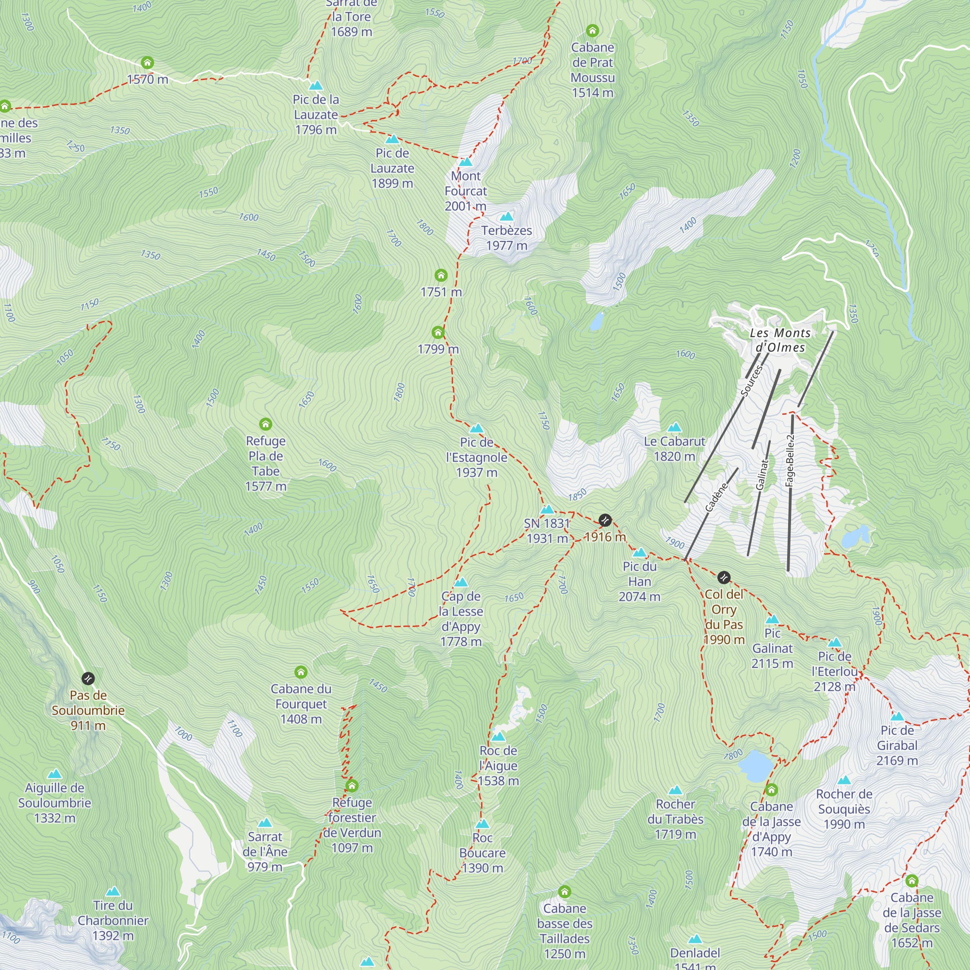 Cabane de l'Estagnole map