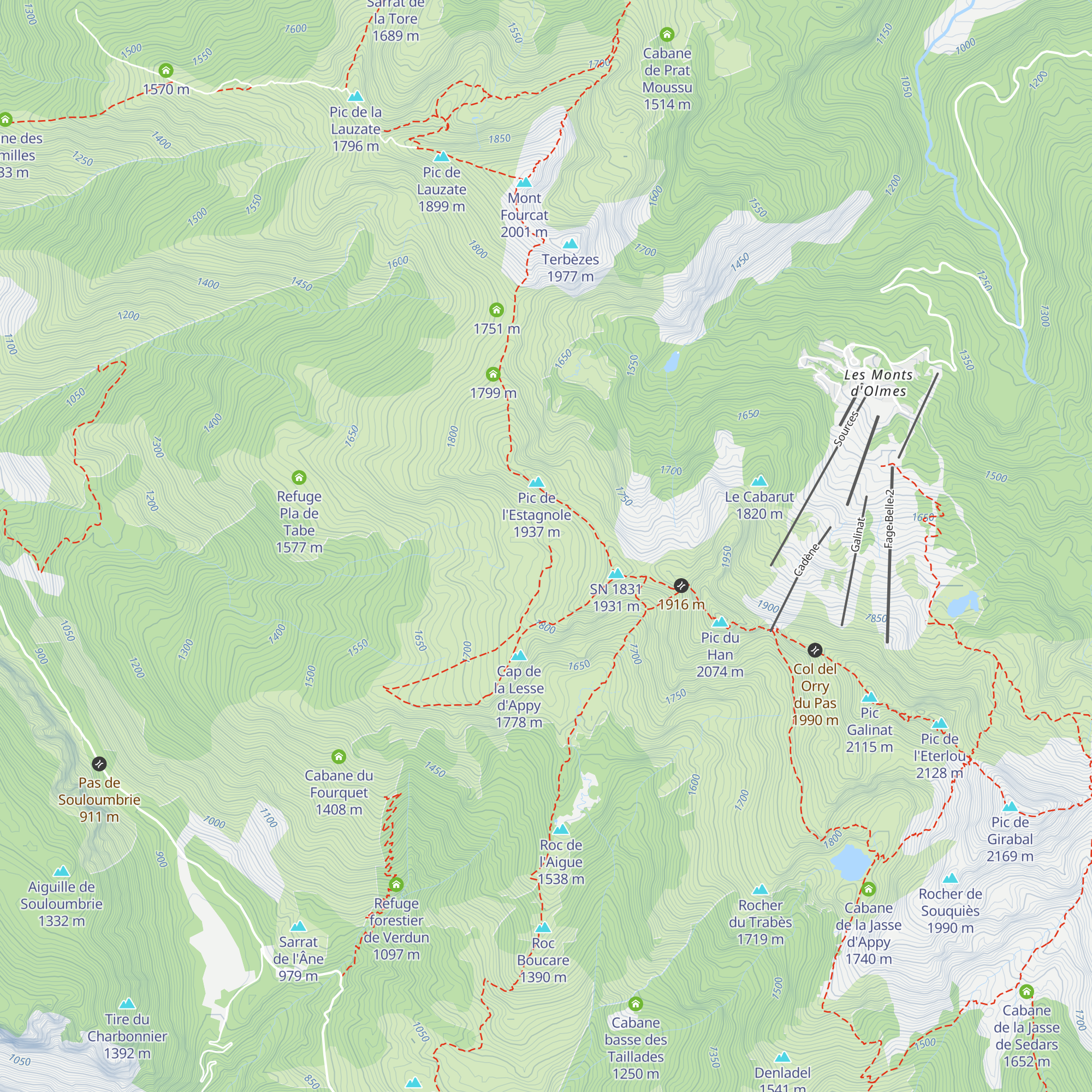 Cabane de l'Estagnole map