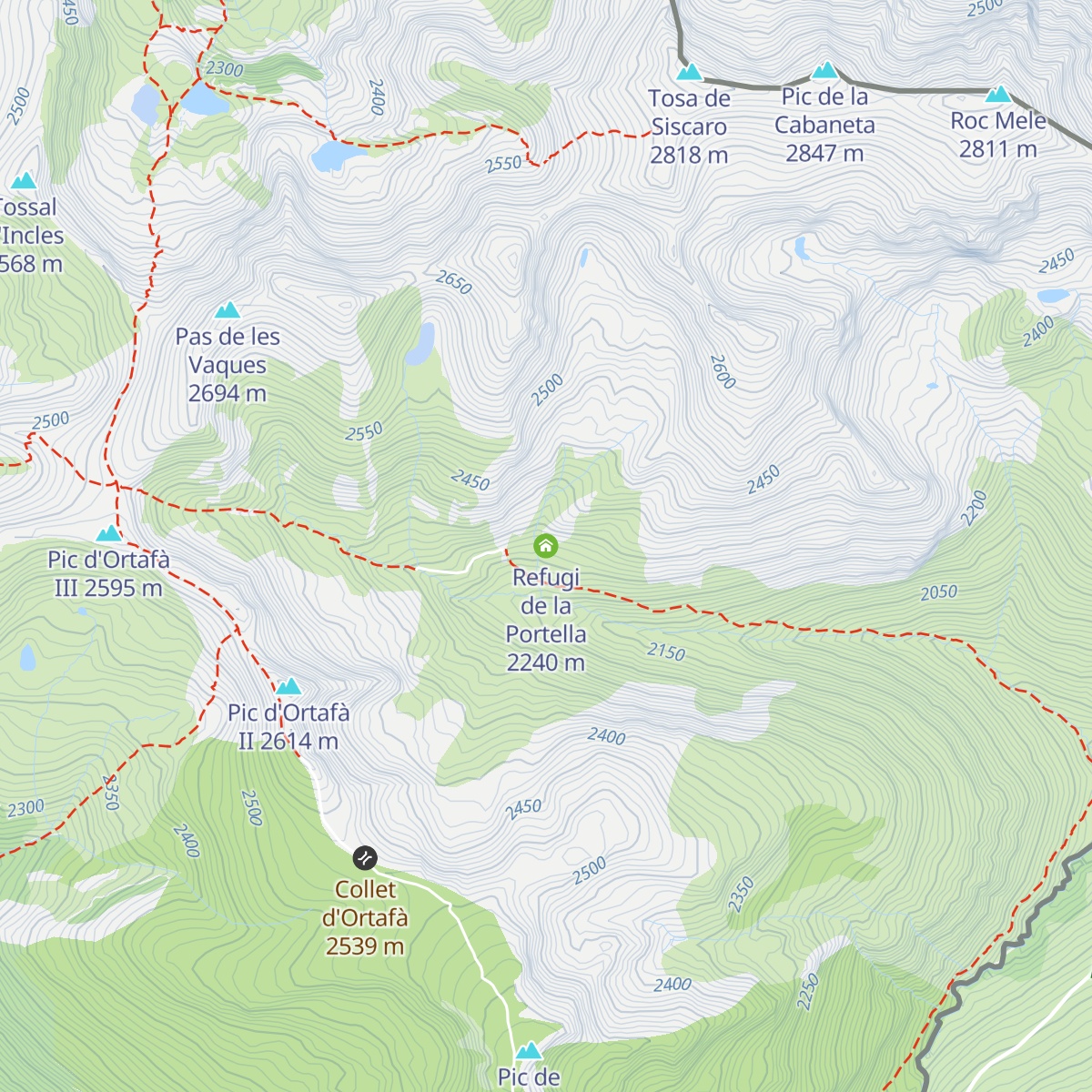 Refugi de la Portella map