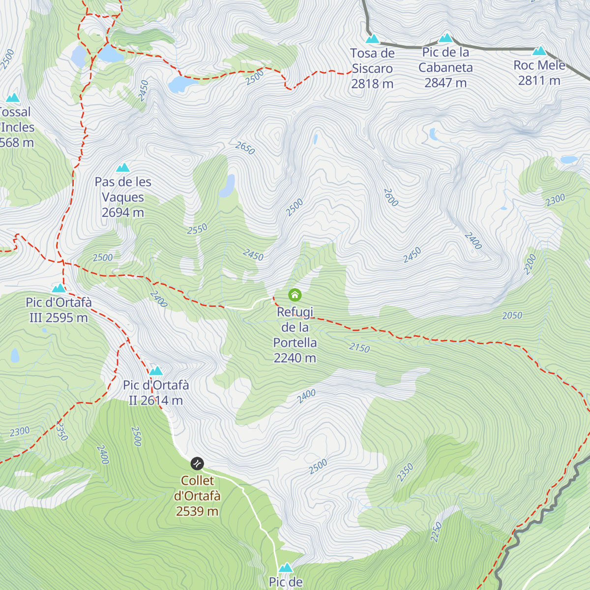 Refugi de la Portella map