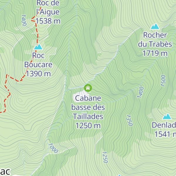 Map of Cabane basse des Taillades