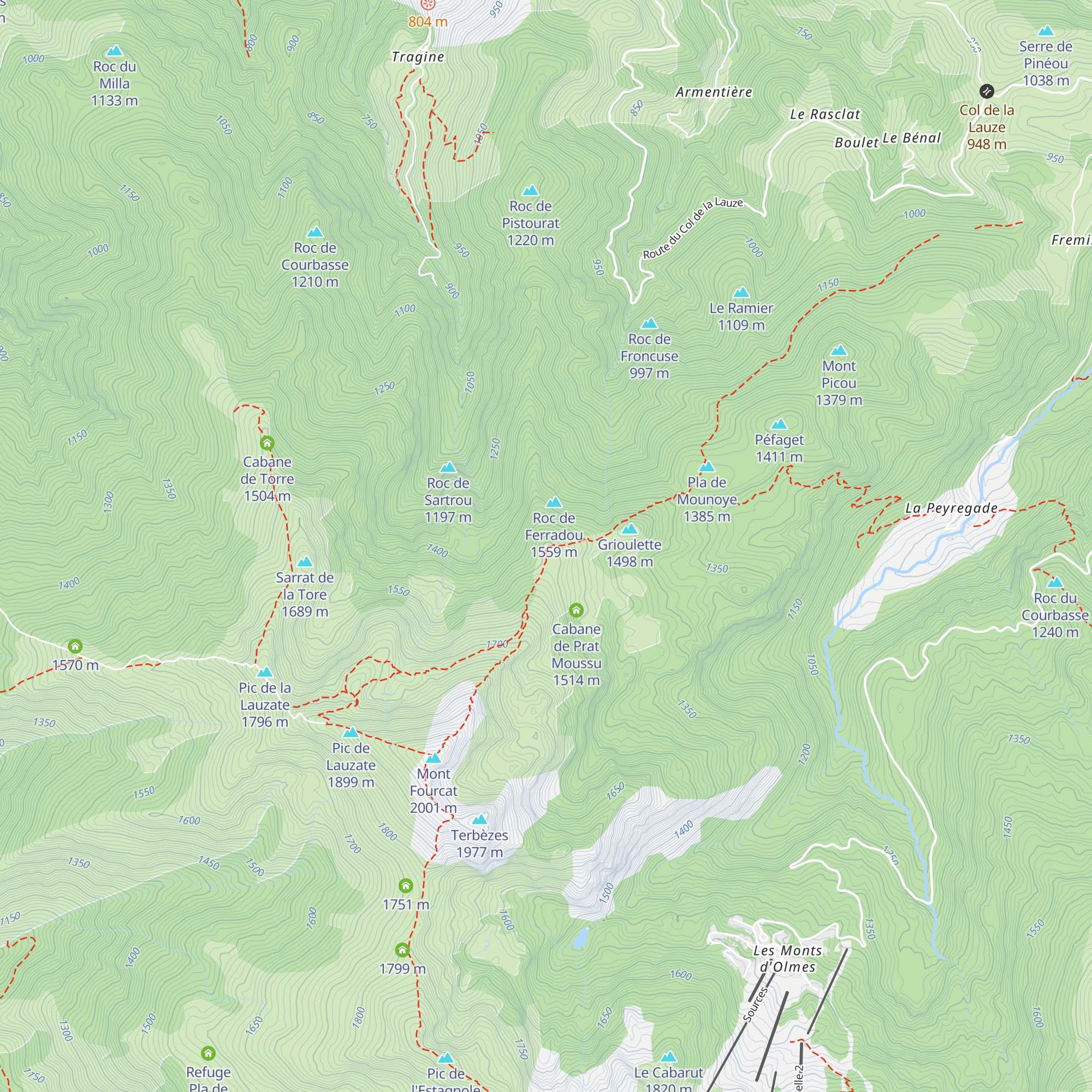 Cabane Coulobre map