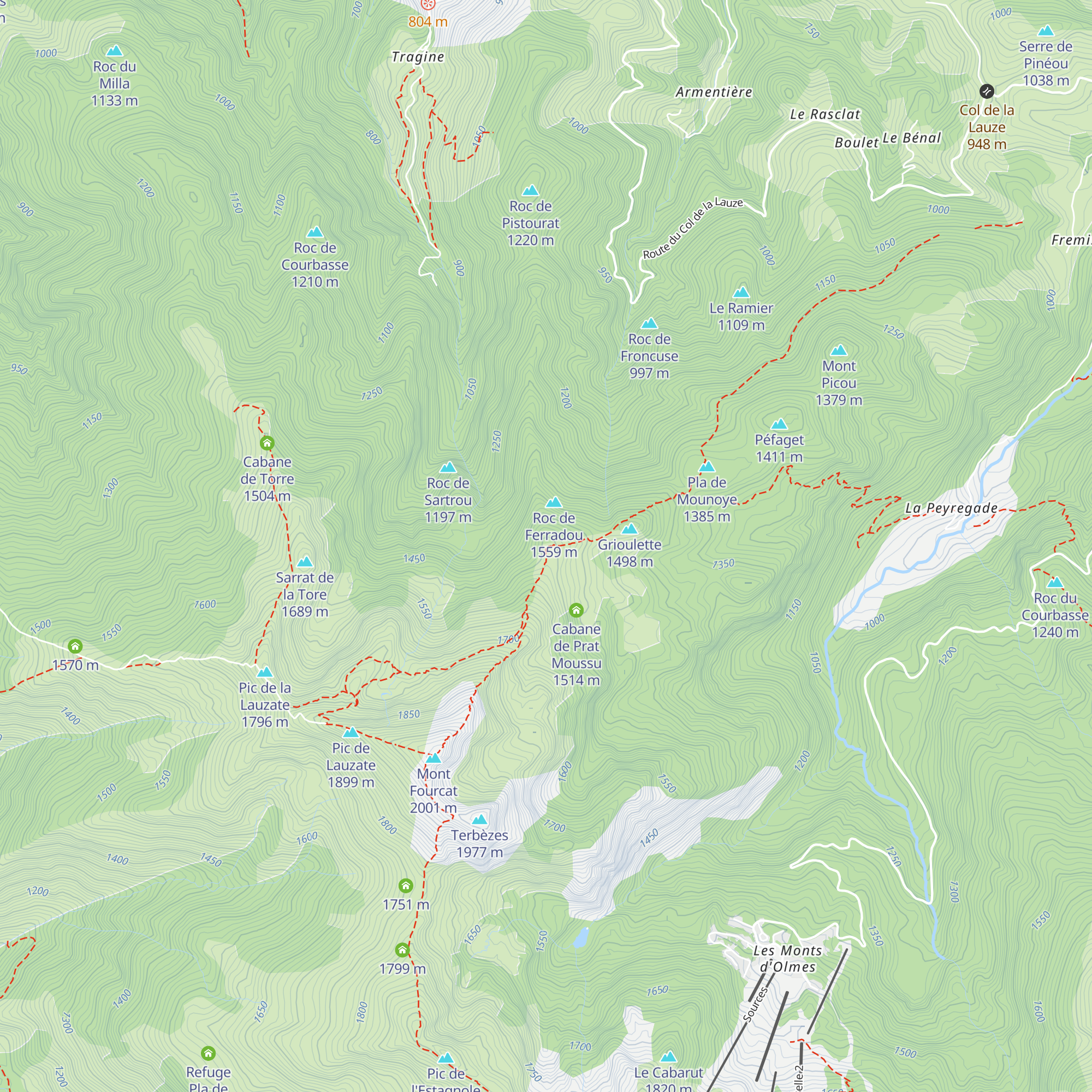 Cabane Coulobre map