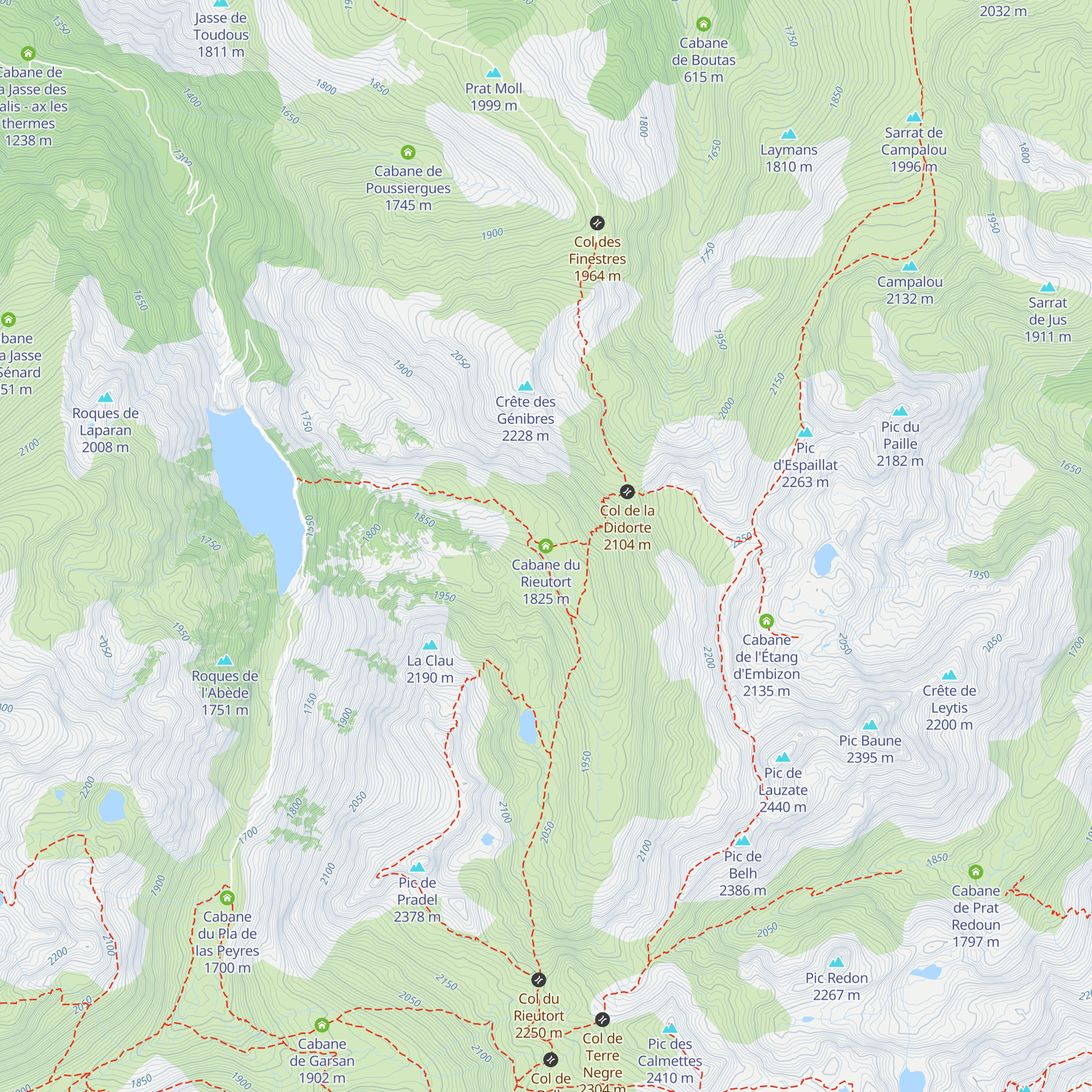 Cabane du Rieutort map