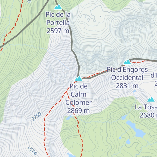 Map of Pic de Calm Colomer
