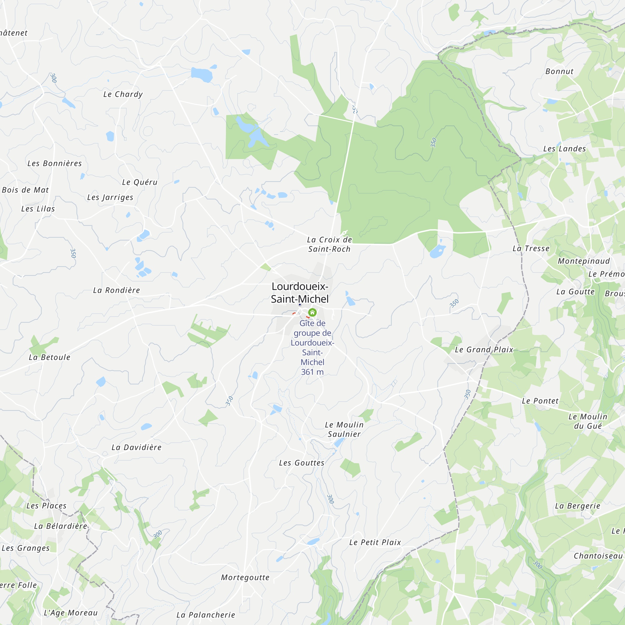 Gîte de groupe de Lourdoueix-Saint-Michel map
