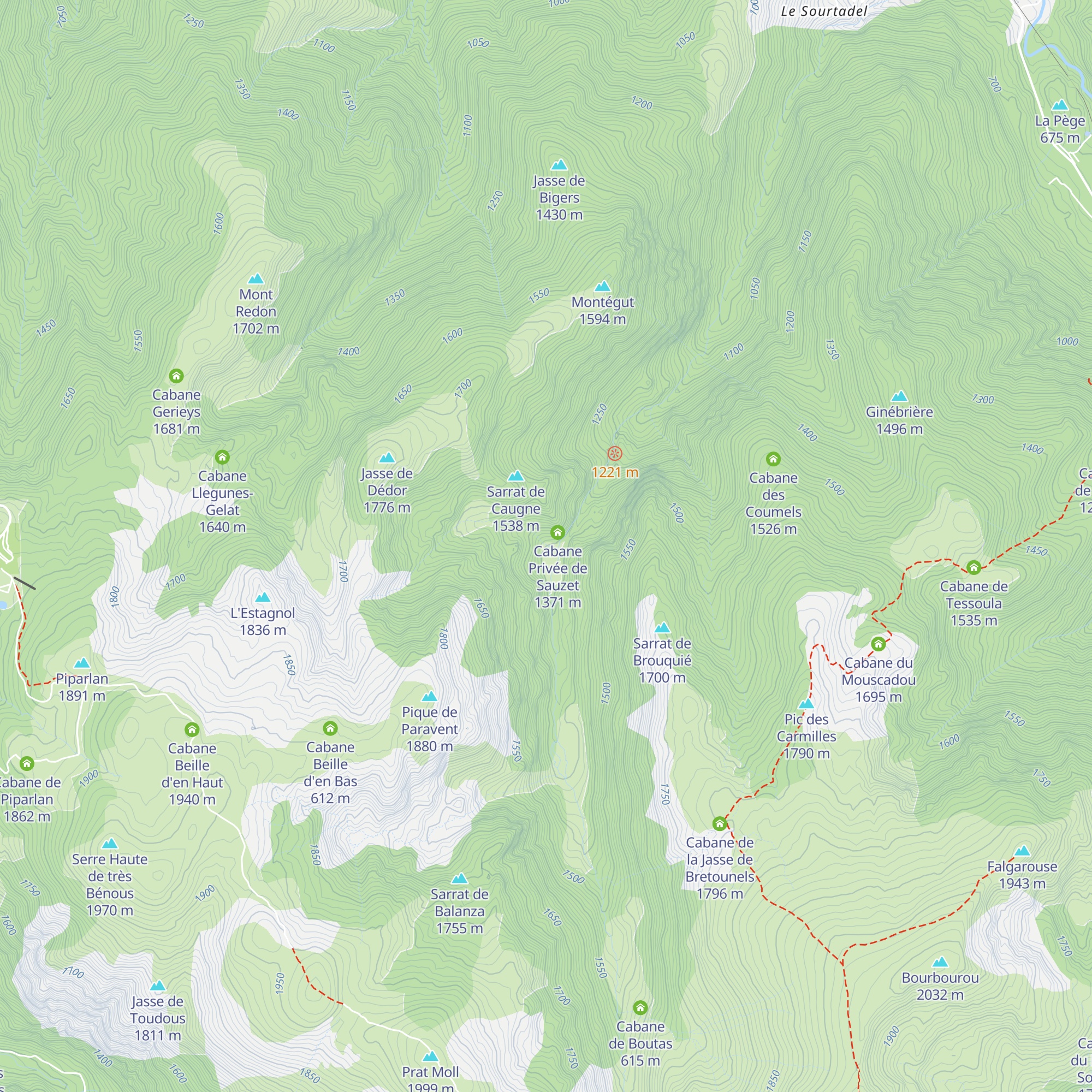 Cabane de Sauzet map