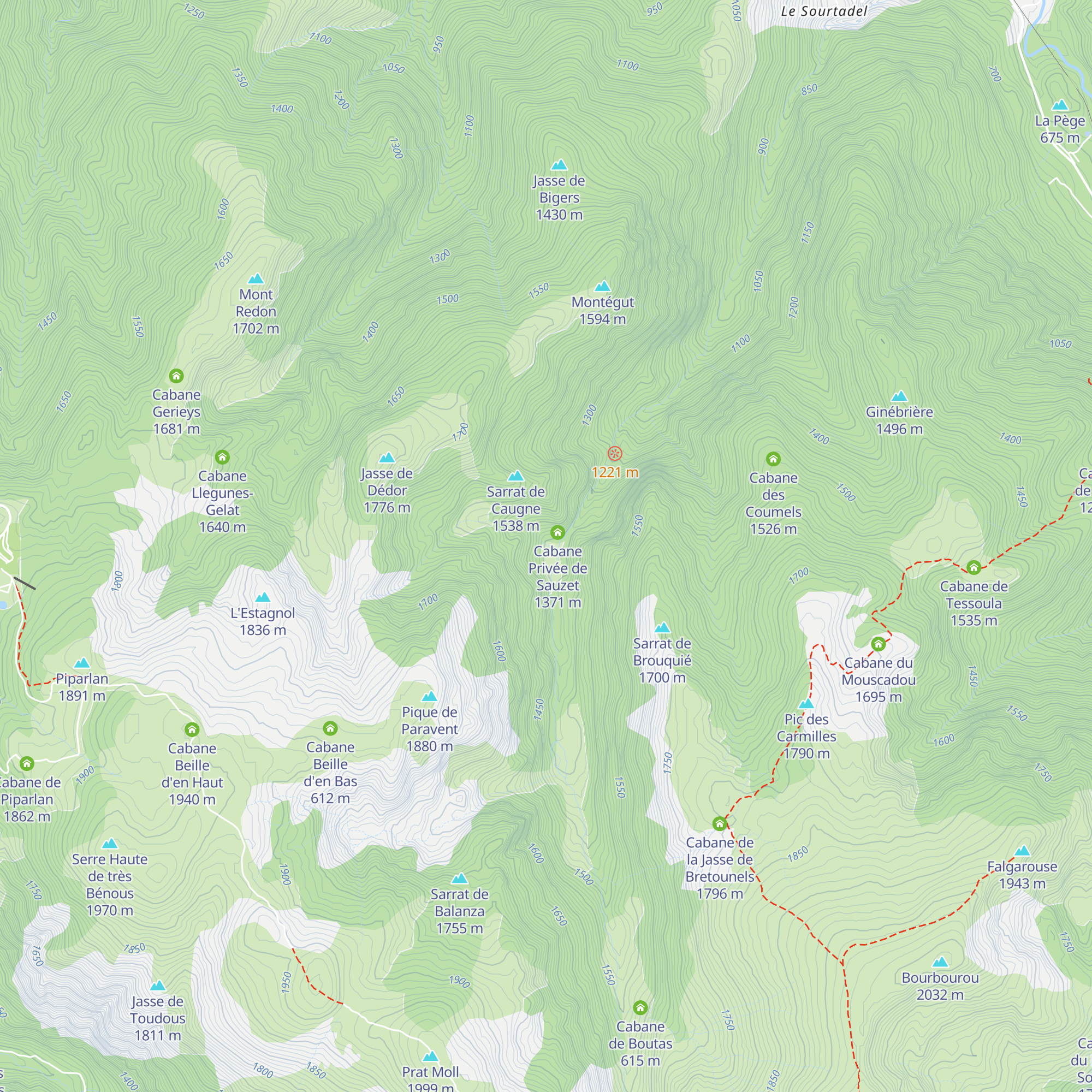 Cabane de Sauzet map