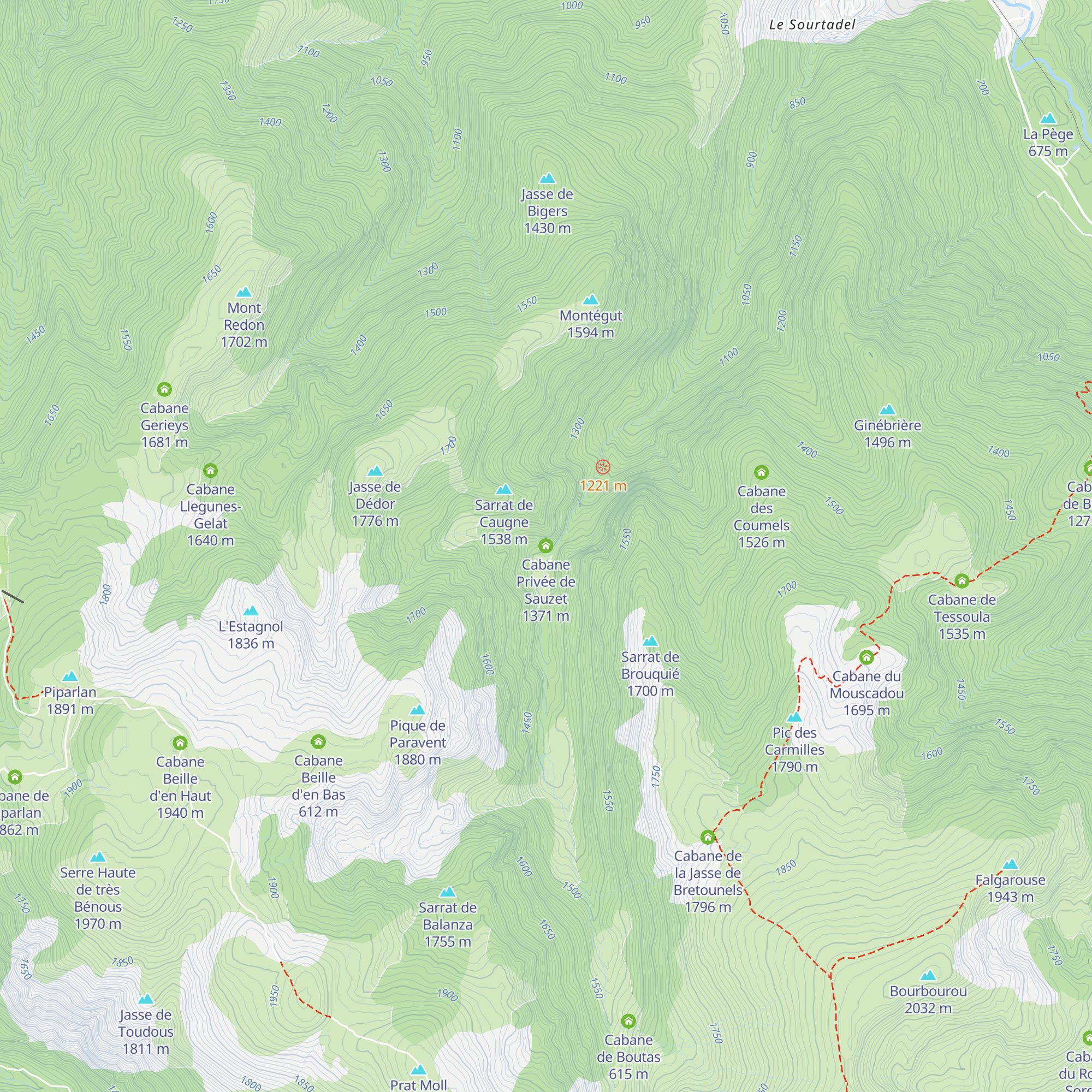 Cabane Privée de Sauzet map