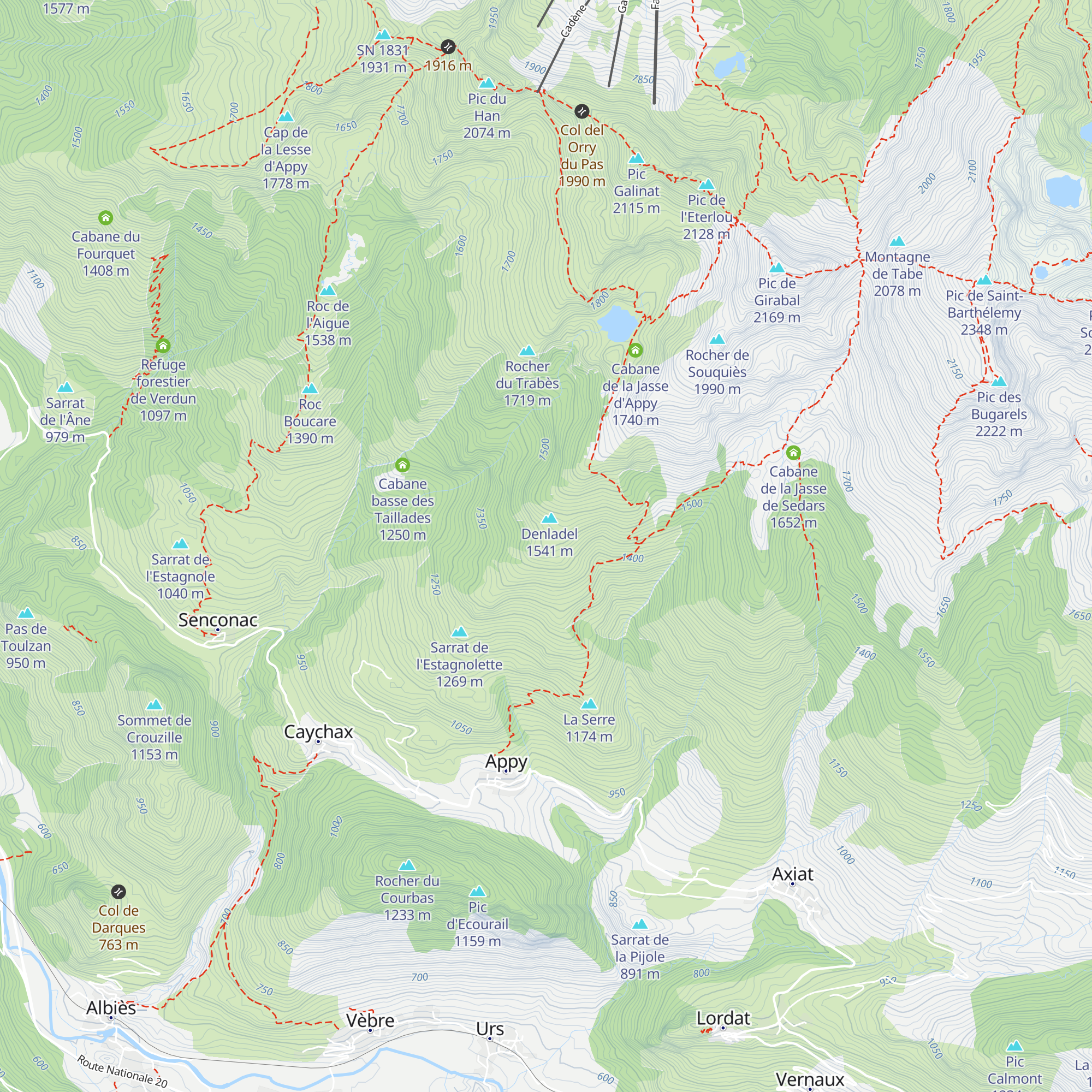 Cabane de Denladel map