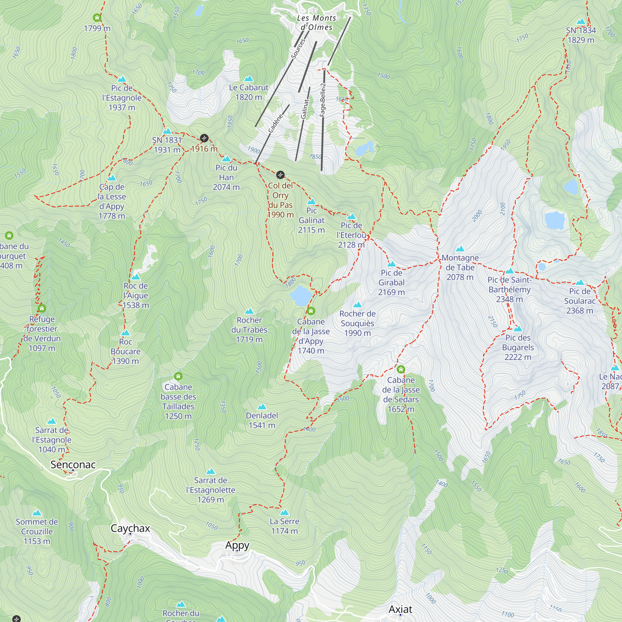 Cabane de la Jasse d'Appy map