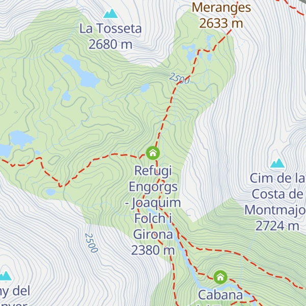 Map of Refugi Engorgs - Joaquim Folch i Girona