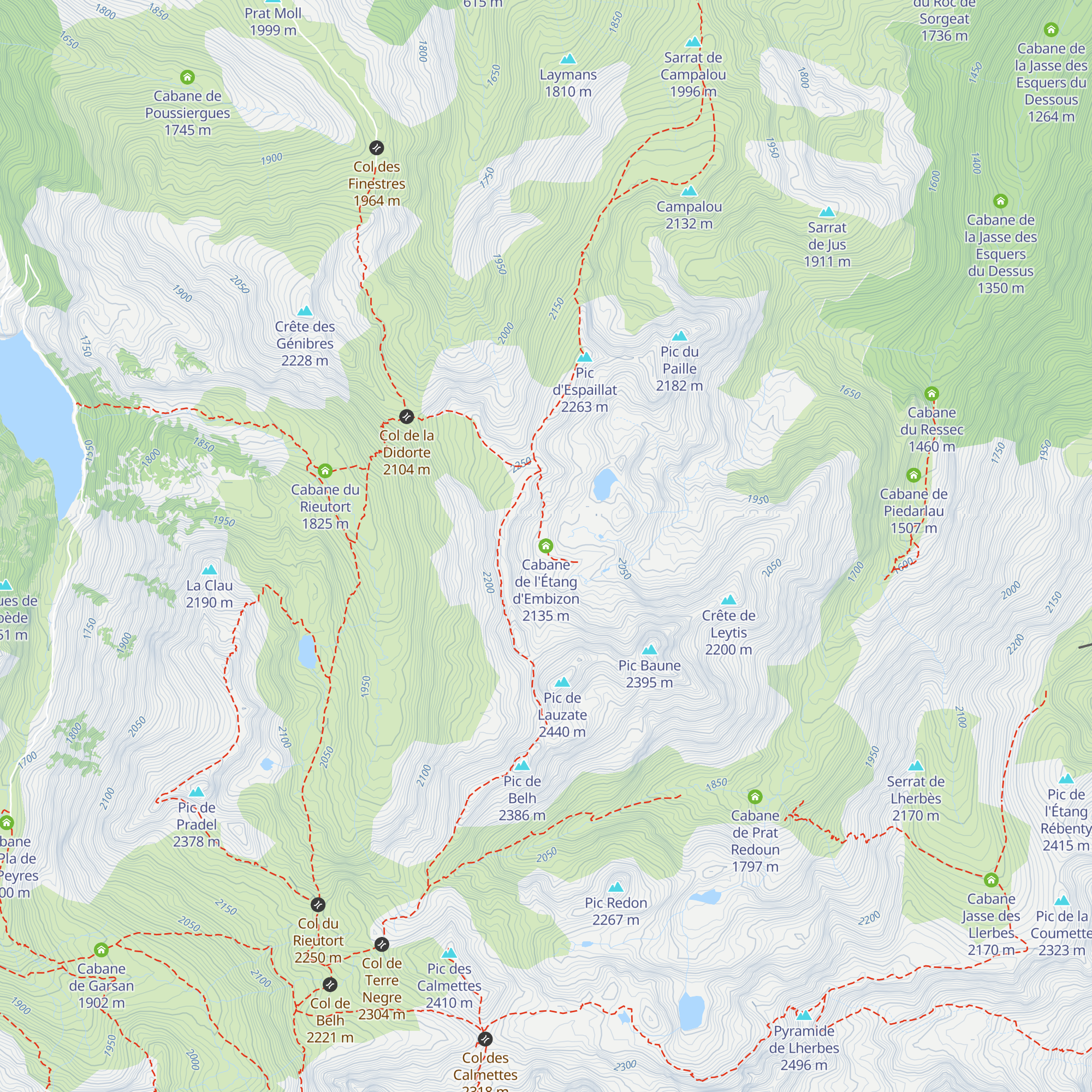 Cabane de l'Étang d'Embizon map