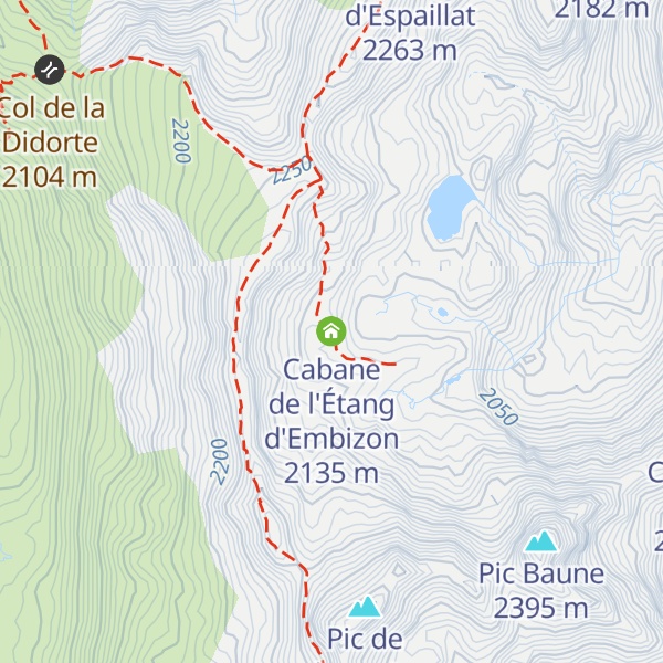 Map of Cabane de l'Étang d'Embizon