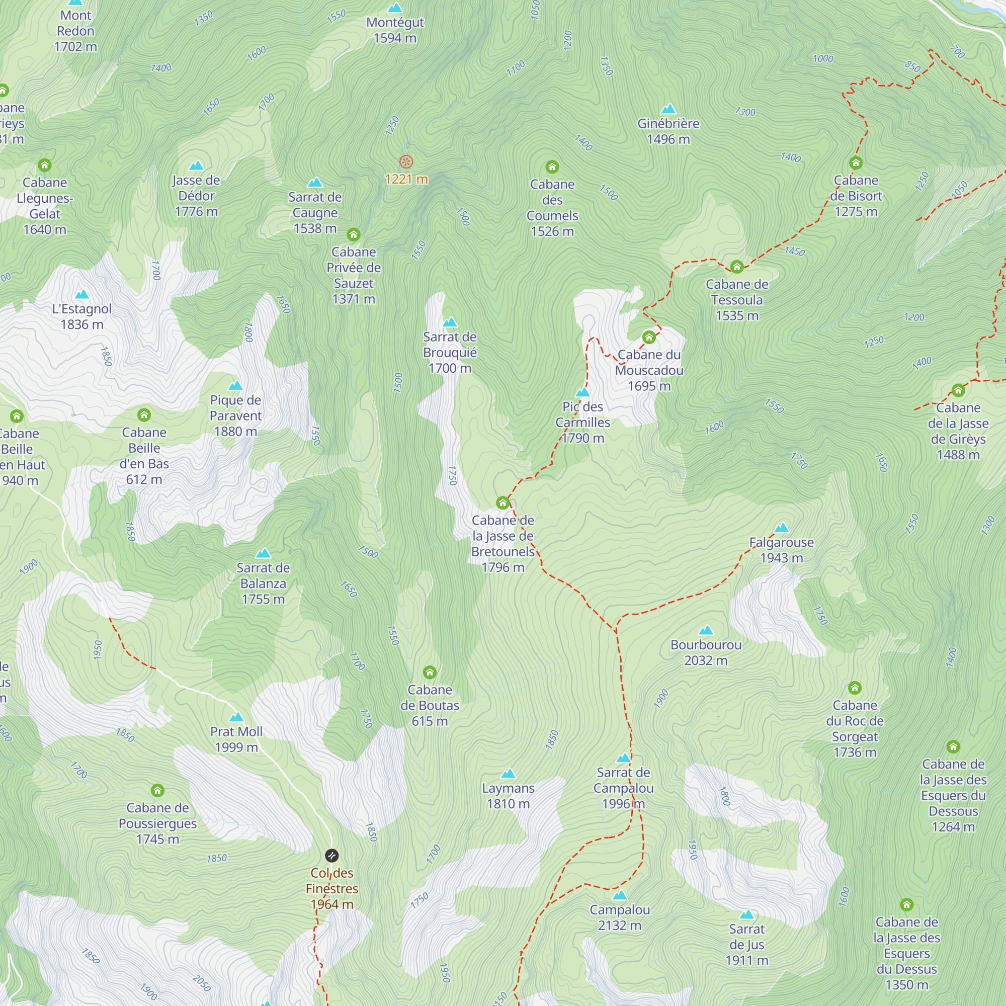 Cabane de la Jasse de Bretounels map