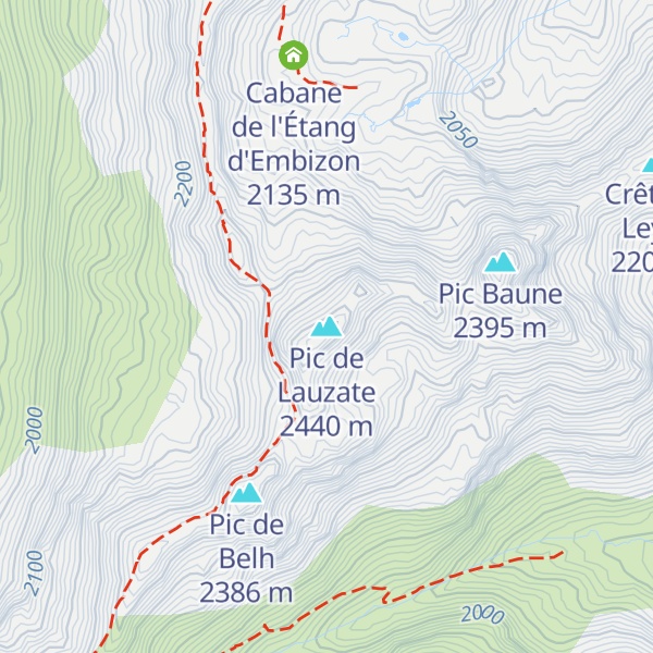 Map of Pic de Lauzate