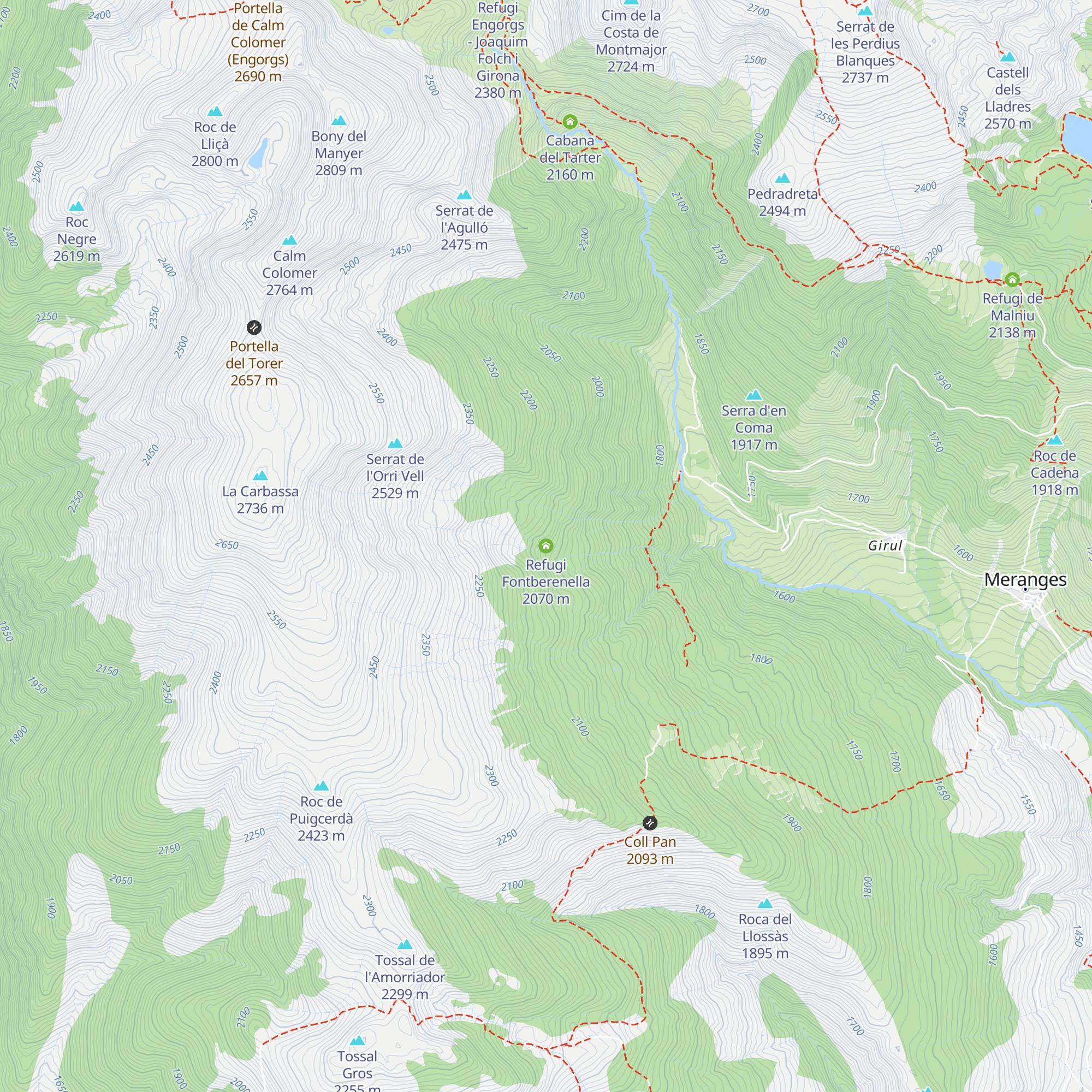 Refugi Fontberenella map