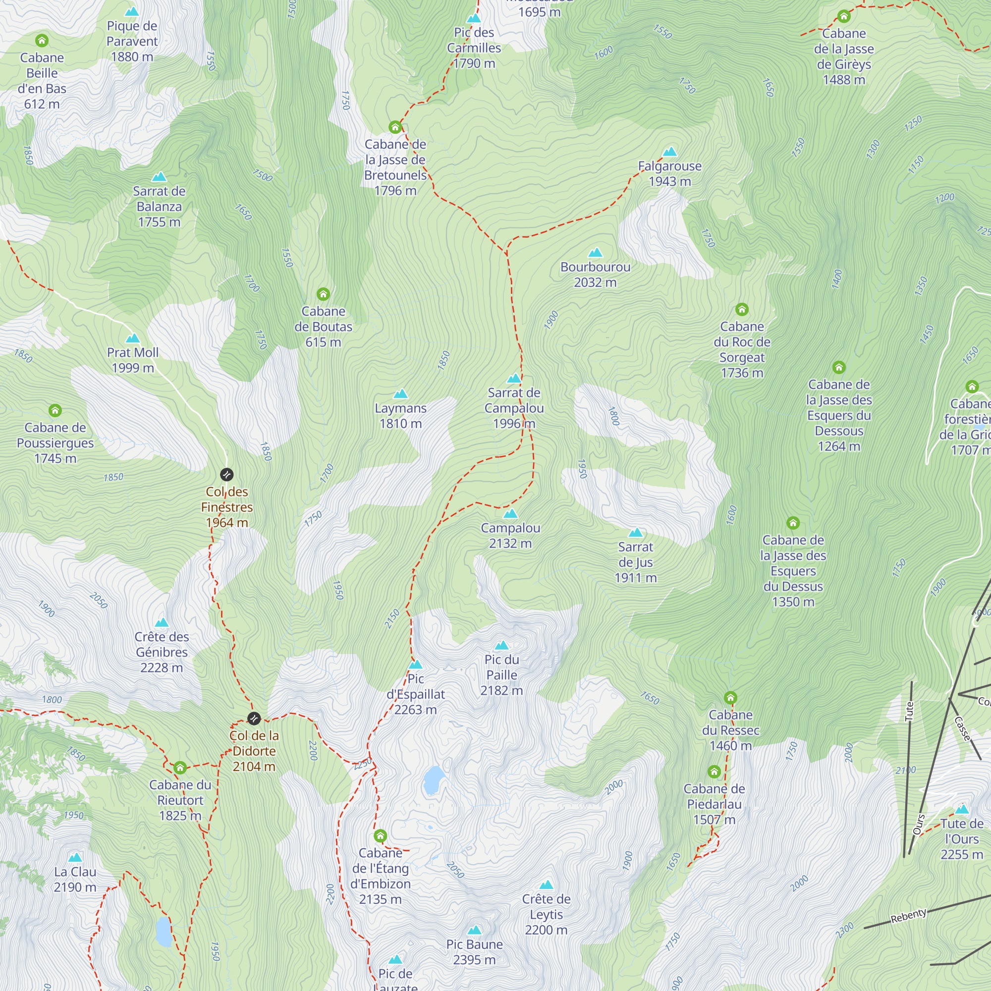 Cabane du Campalou map