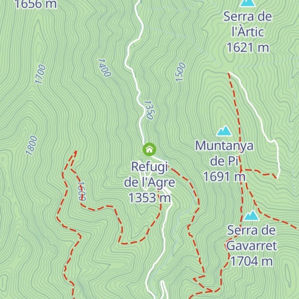 Map of Refugi de l'Agre