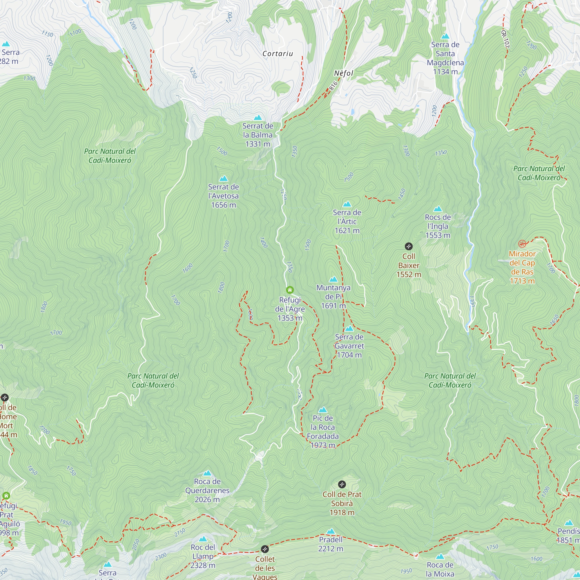 Refugi de l'Agre map