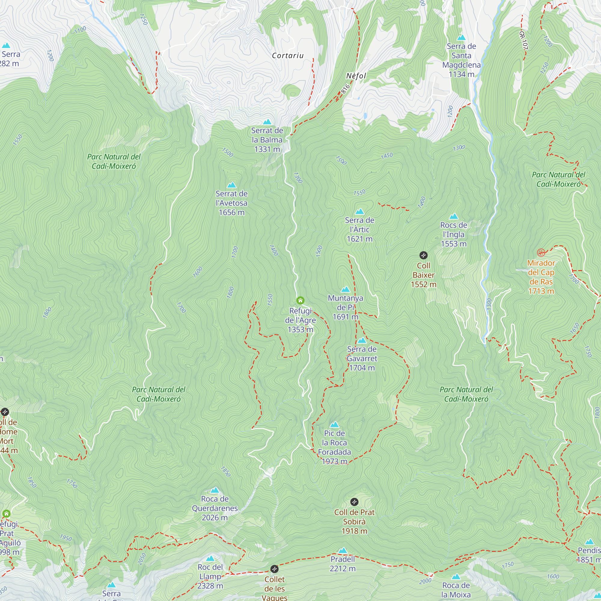 Refugi de l'Agre map