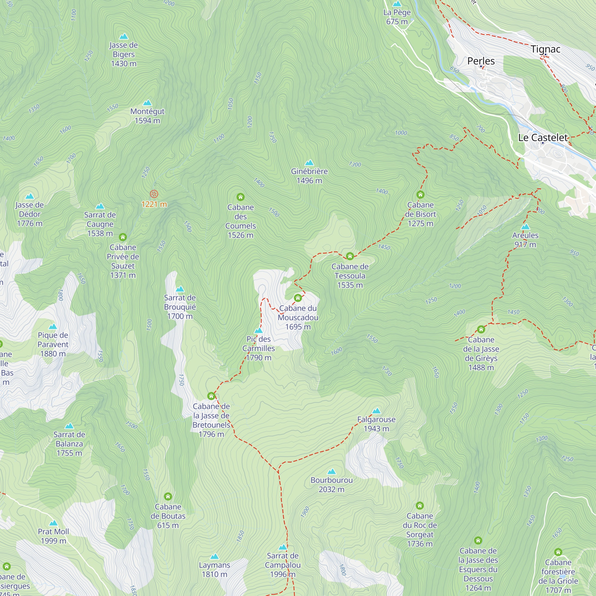 Cabane du Mouscadou map